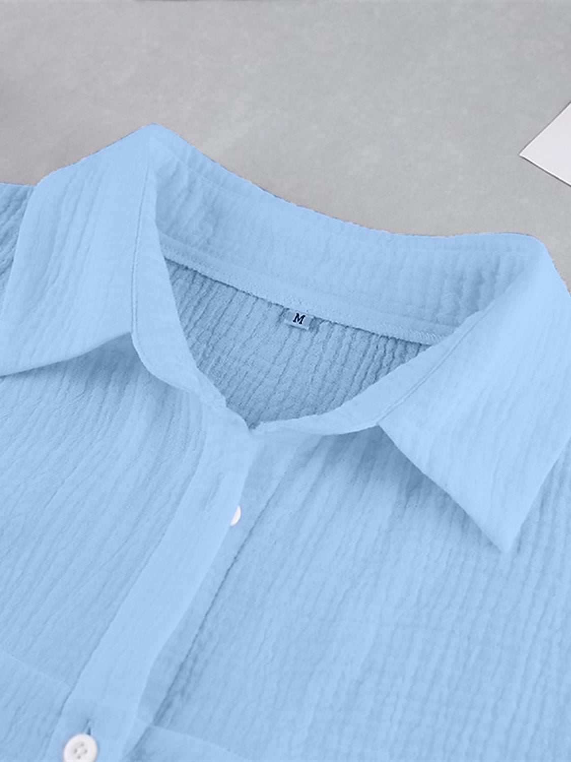 Texture Button Up Long Sleeve Shirt and Pants Set