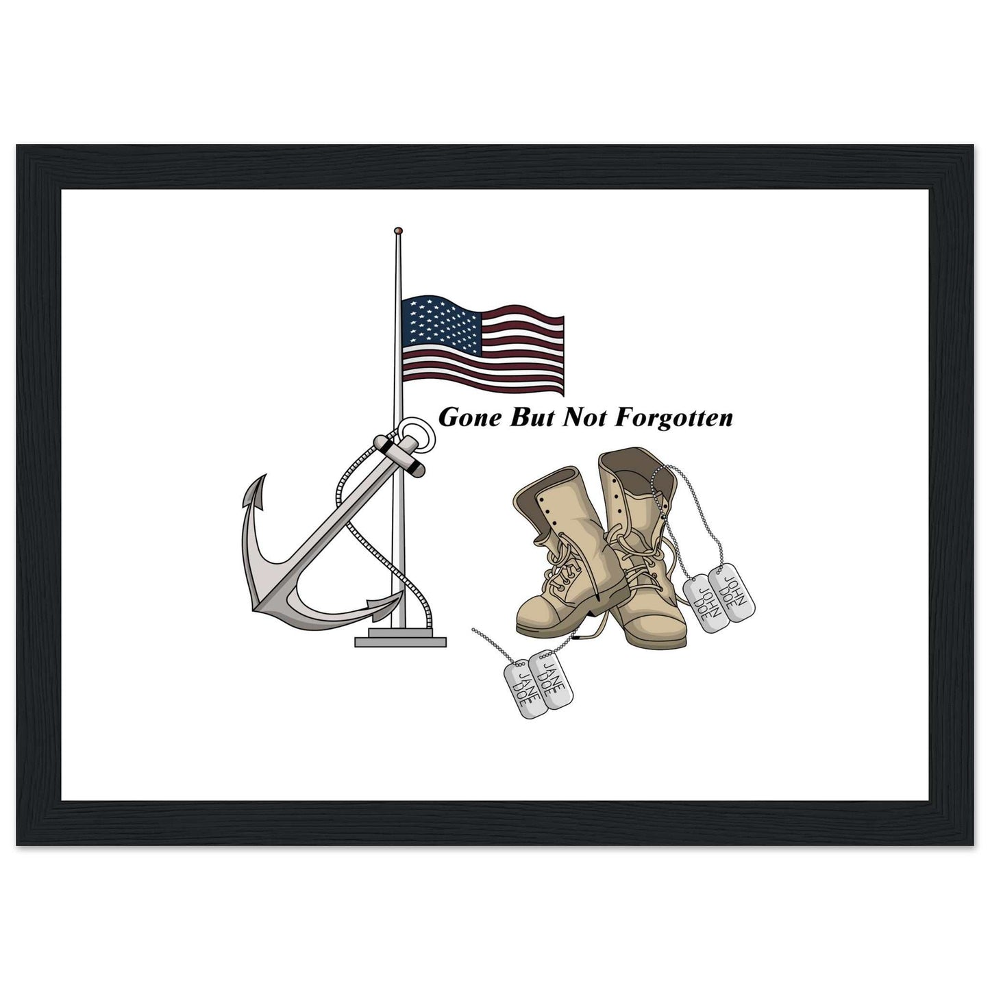 Premium Matte Paper Wooden Framed Poster - Gone But NOT Forgotten