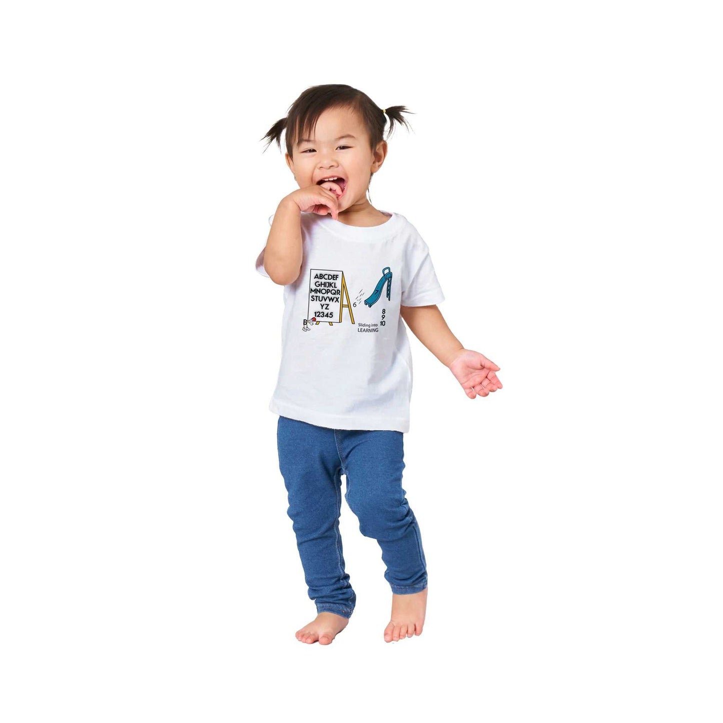 Classic Baby Crewneck T-shirt - Sliding into Learning