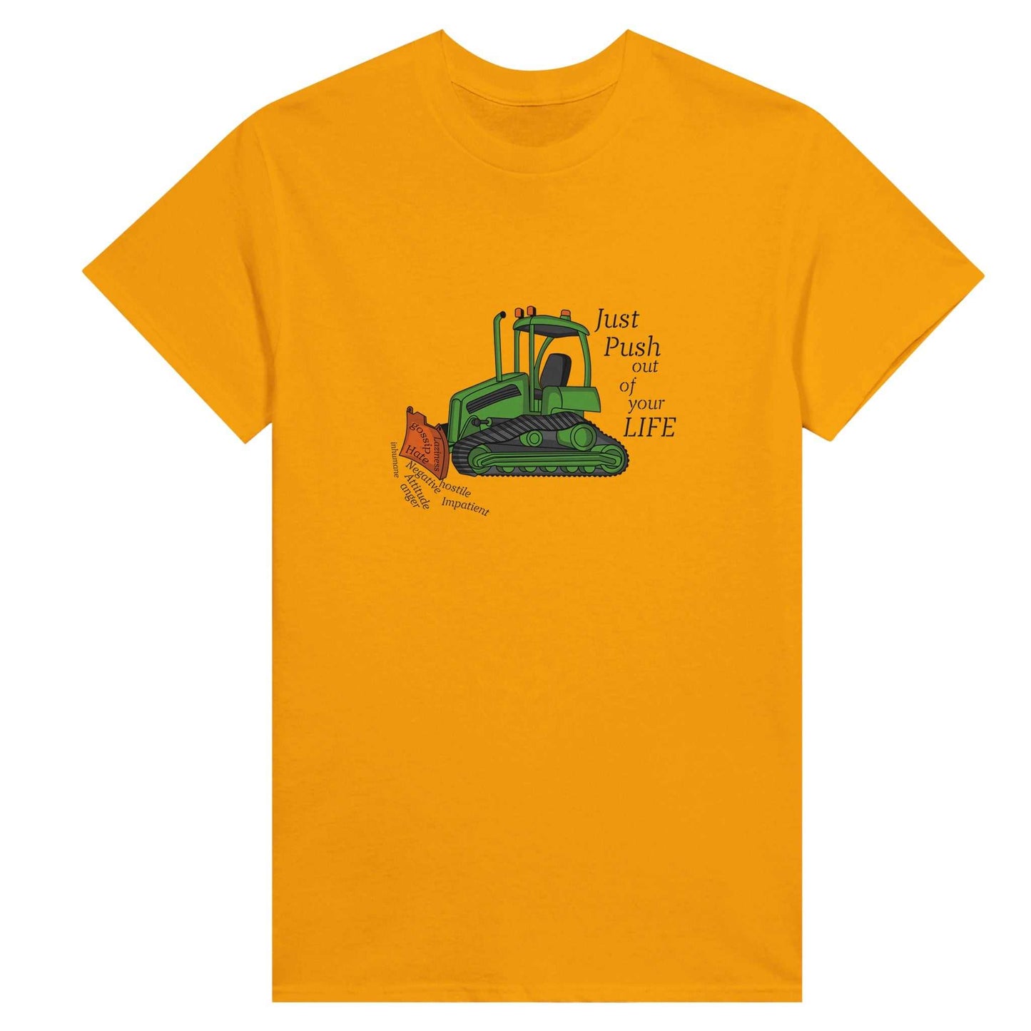 Heavyweight Womens Crewneck T-shirt - Bull dozier the Negatives Out