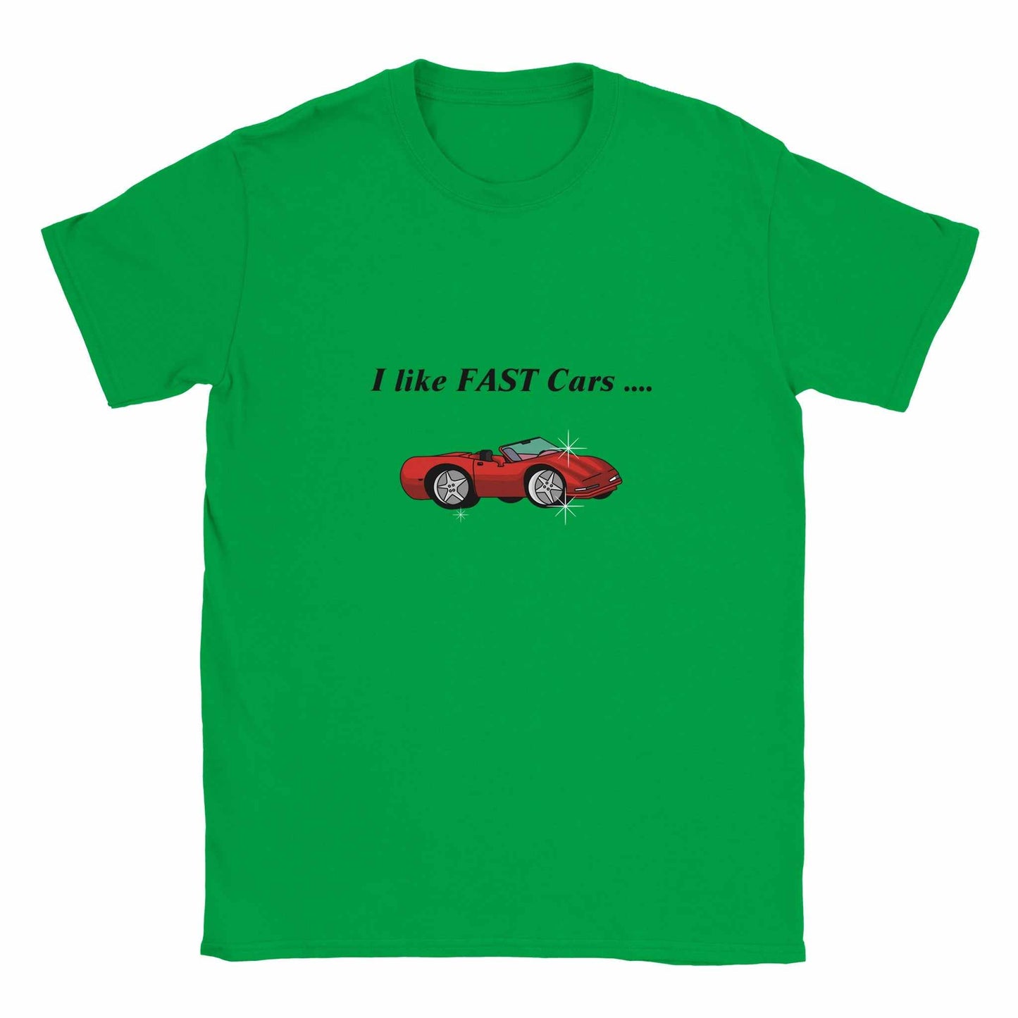 Classic Kids Crewneck T-shirt- I Like Fast Cars