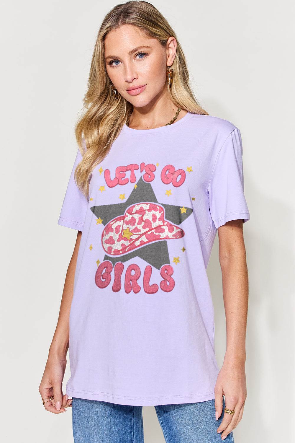 Simply Love Full Size LET'S GO GIRLS Round Neck Short Sleeve T-Shirt
