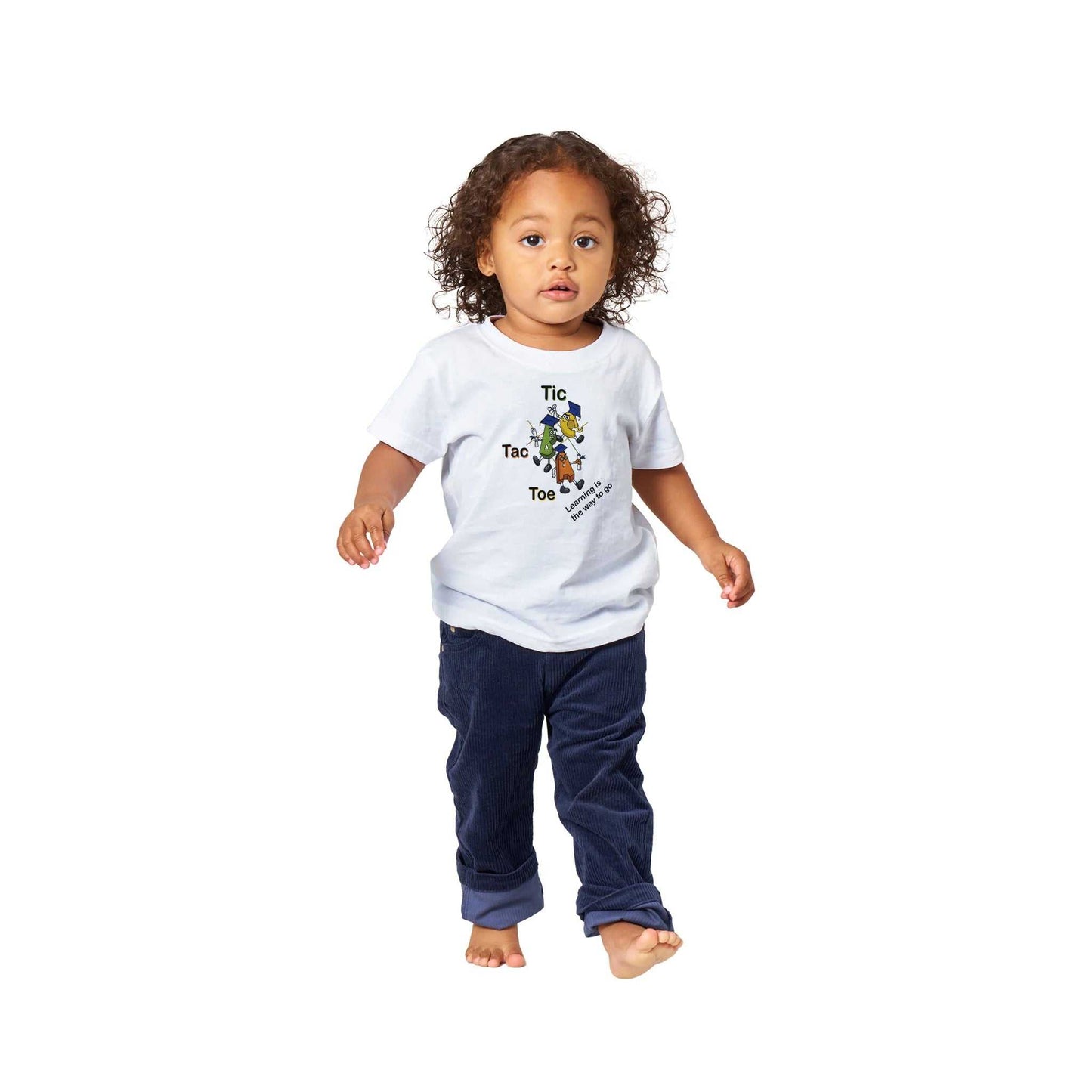 Classic Baby Crewneck T-shirt - Tic Tac Toe Learning is the Way to Go