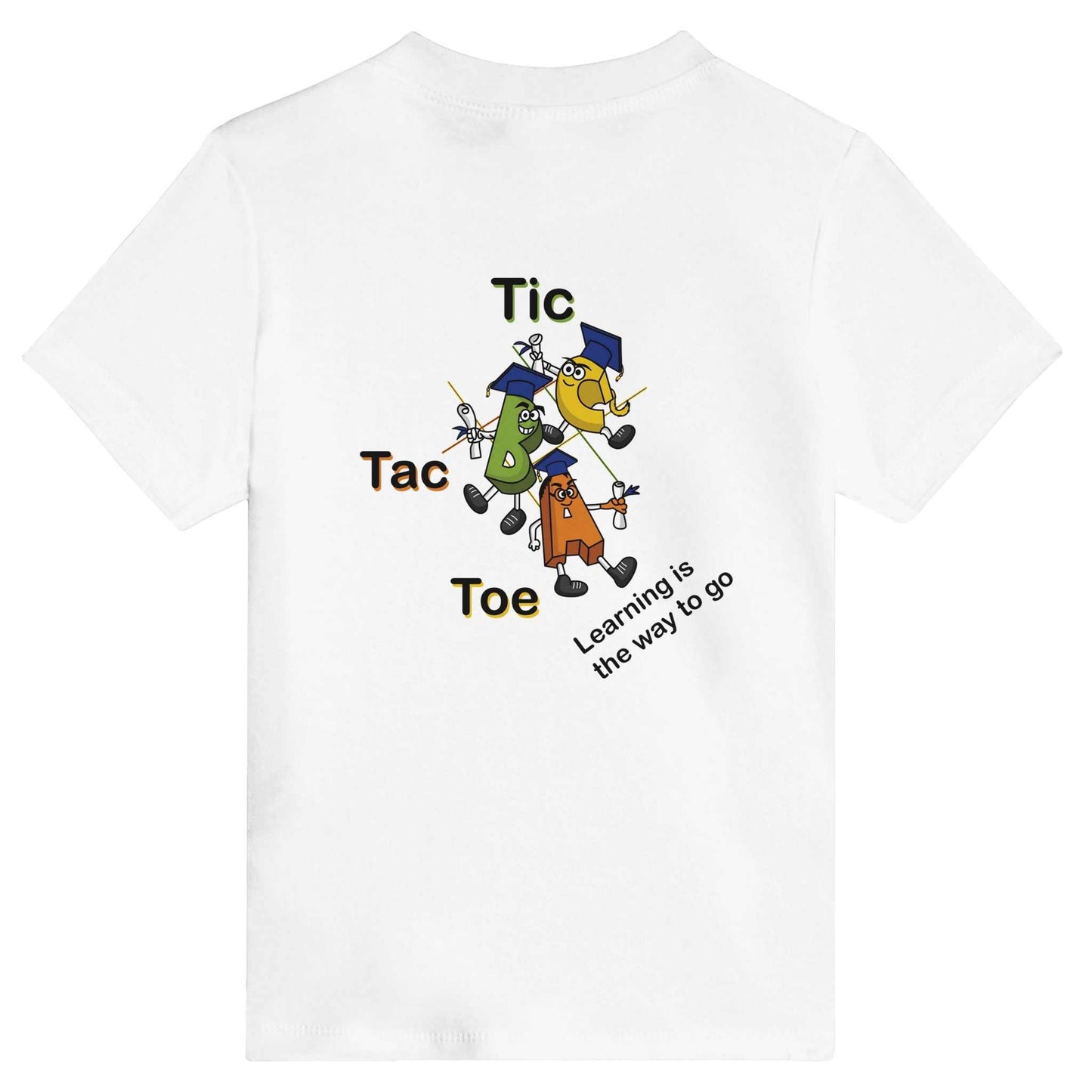 Classic Baby Crewneck T-shirt - Tic Tac Toe Learning is the Way to Go (back)