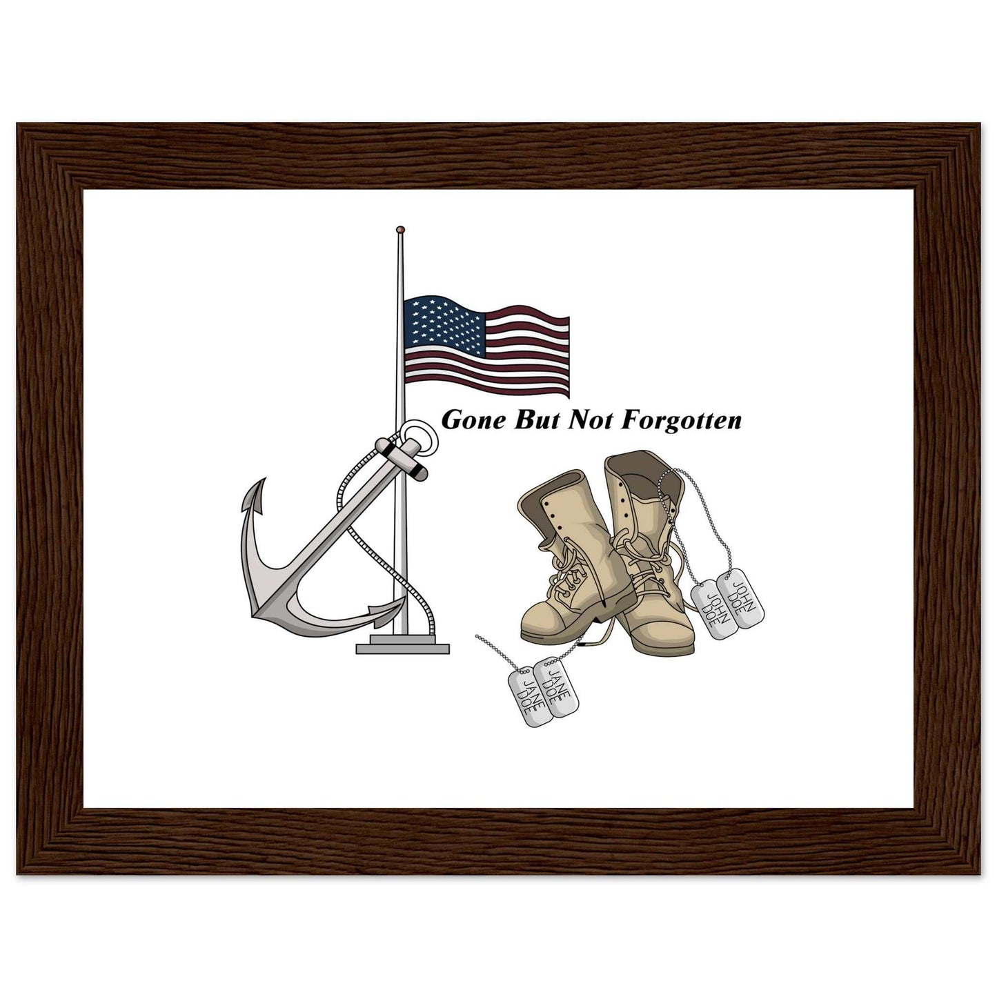 Premium Matte Paper Wooden Framed Poster - Gone But NOT Forgotten