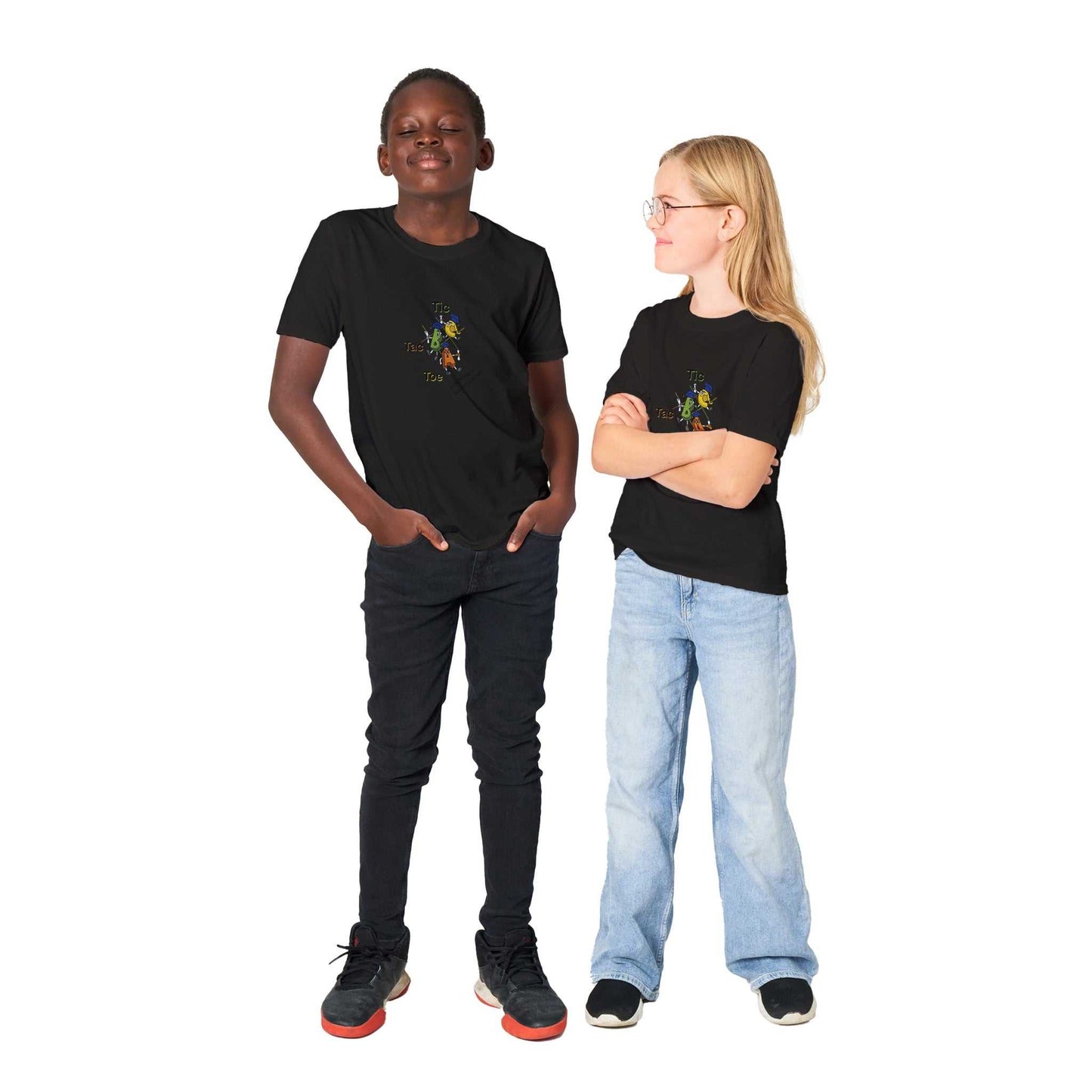 Classic Kids Crewneck T-shirt - Tic Tac Toe Learning is the Way to Go
