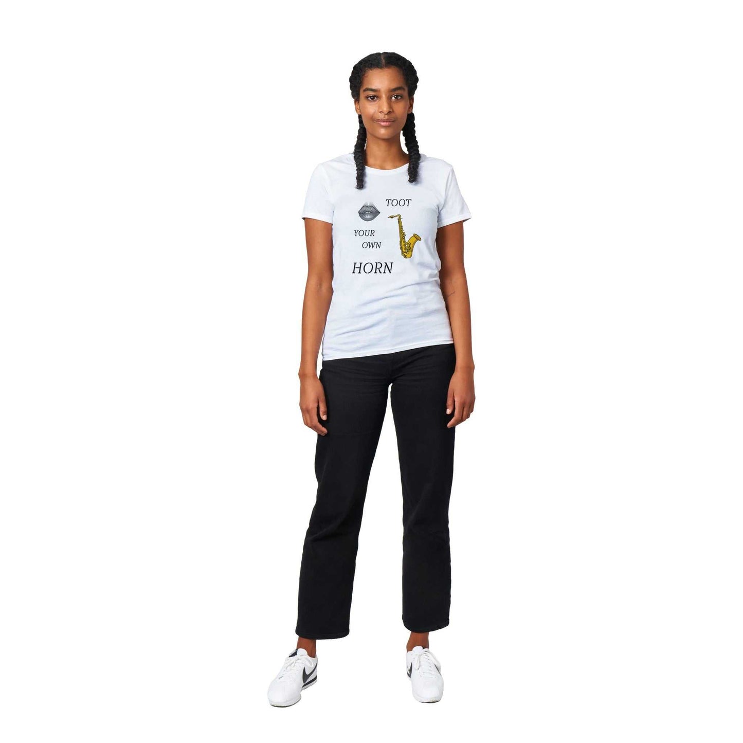 Heavyweight Womens Crewneck T-shirt - Toot Your Own Horn