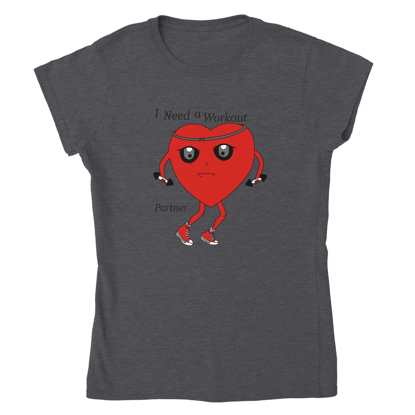 Classic Womens Crewneck T-shirt - The Heart needs a workout partner