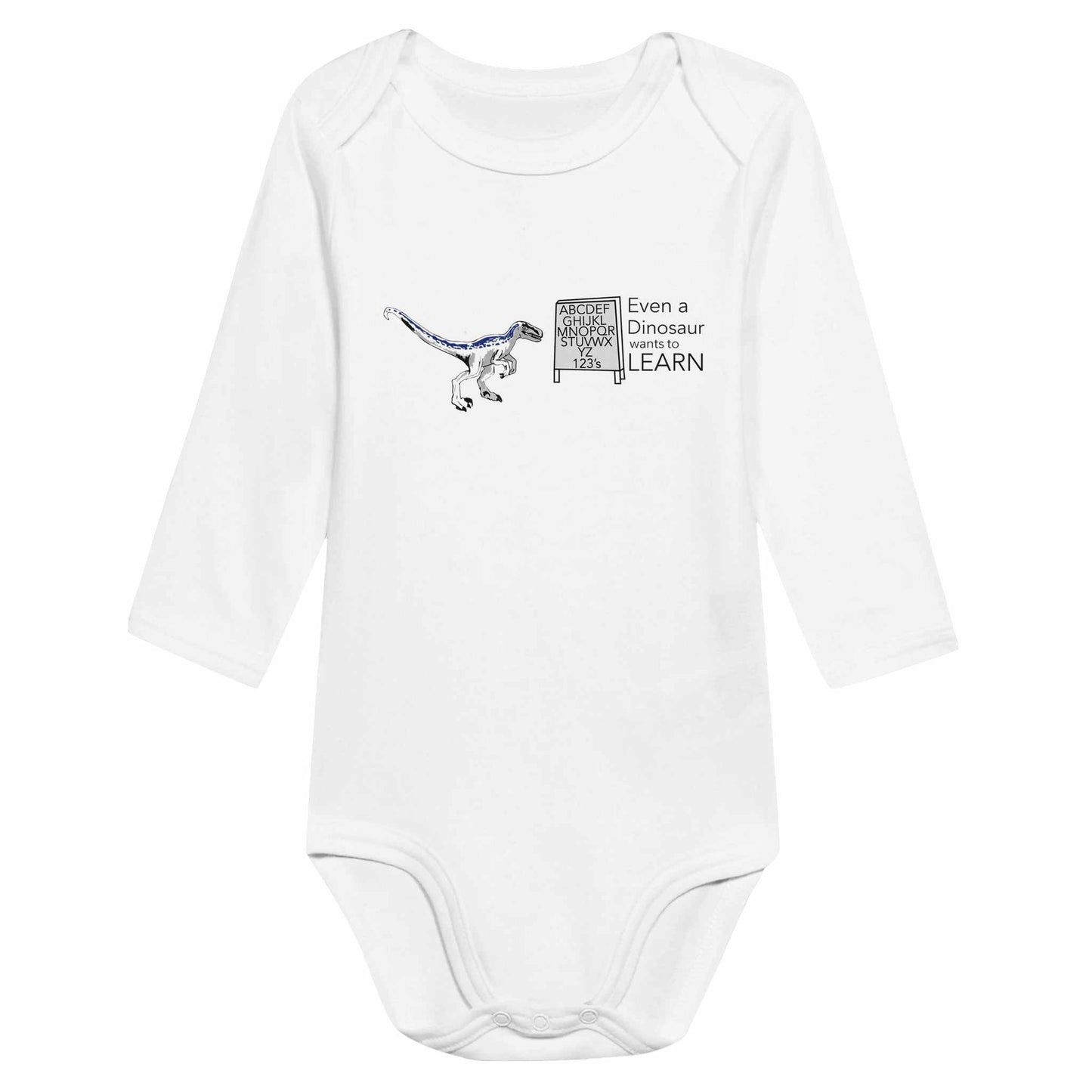 Classic Baby Long Sleeve Bodysuit - Even A Dinosaur wants to learn