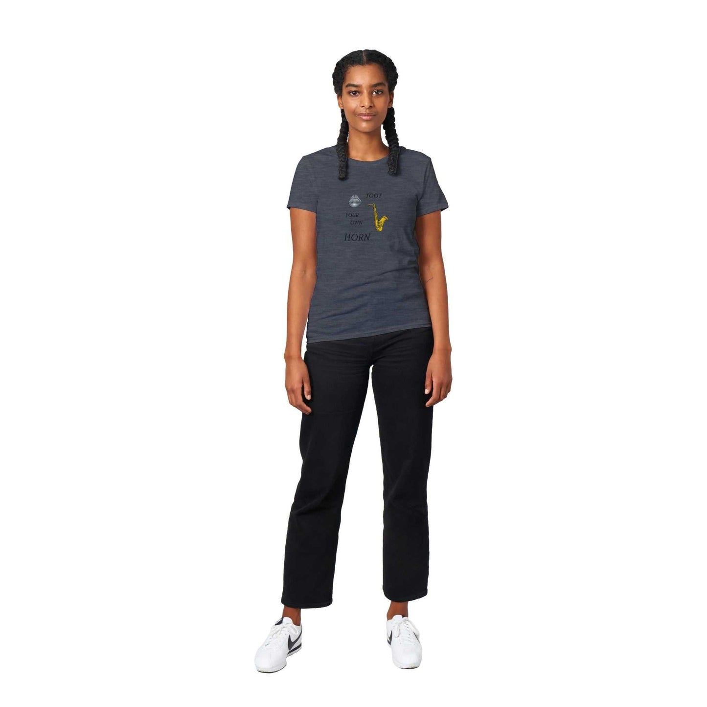 Heavyweight Womens Crewneck T-shirt - Toot Your Own Horn