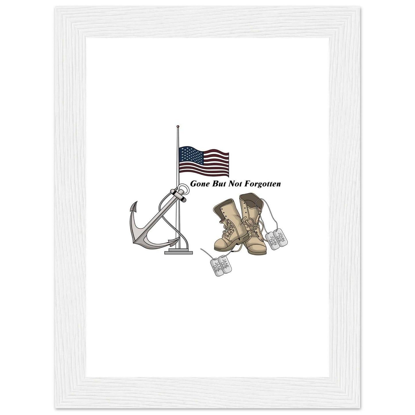 Premium Matte Paper Wooden Framed Poster - Gone But NOT Forgotten