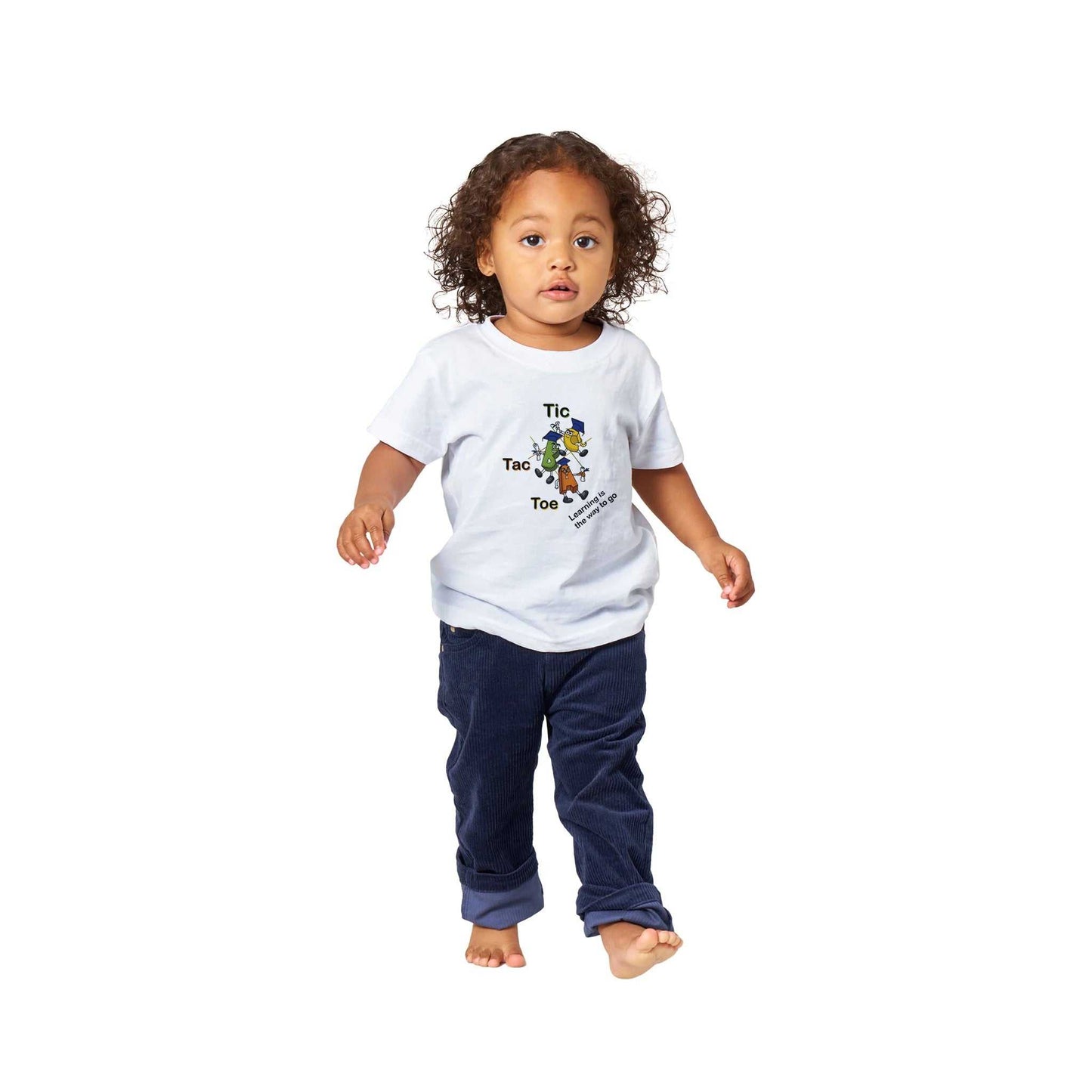 Classic Baby Crewneck T-shirt - Tic Tac Toe Learning is the Way to Go