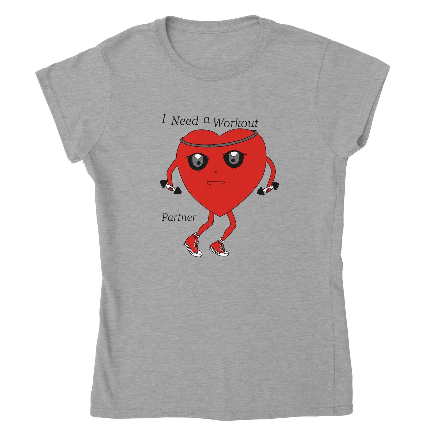 Classic Womens Crewneck T-shirt - The Heart needs a workout partner