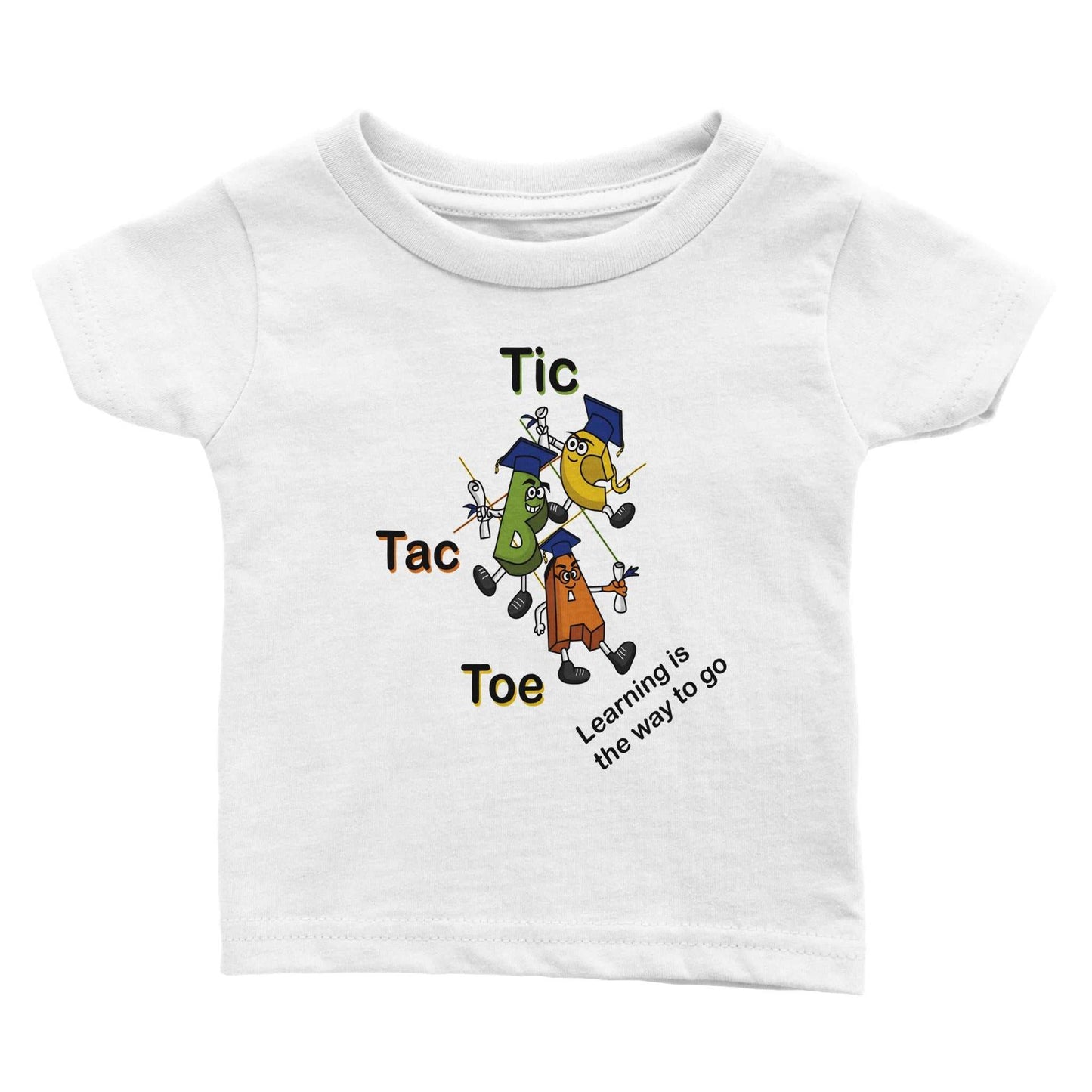 Classic Baby Crewneck T-shirt - Tic Tac Toe Learning is the Way to Go