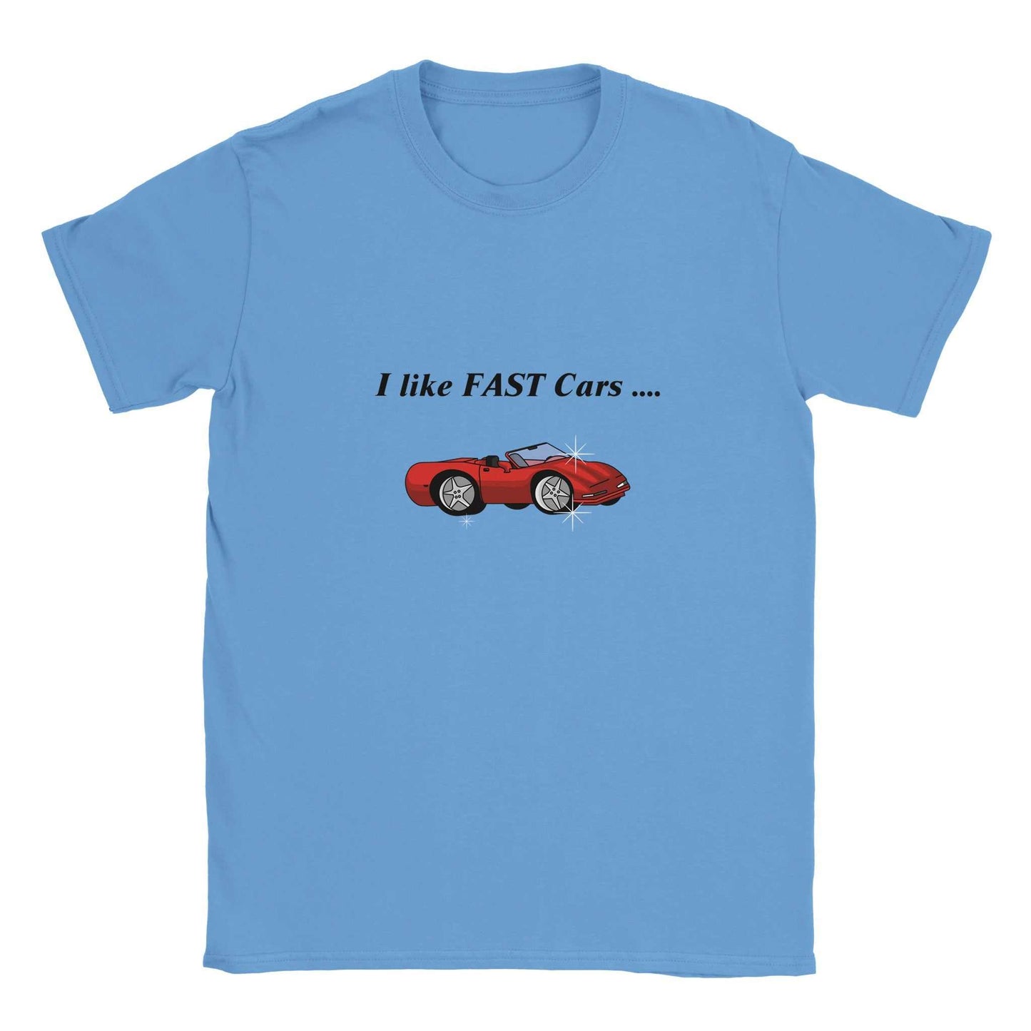 Classic Kids Crewneck T-shirt- I Like Fast Cars