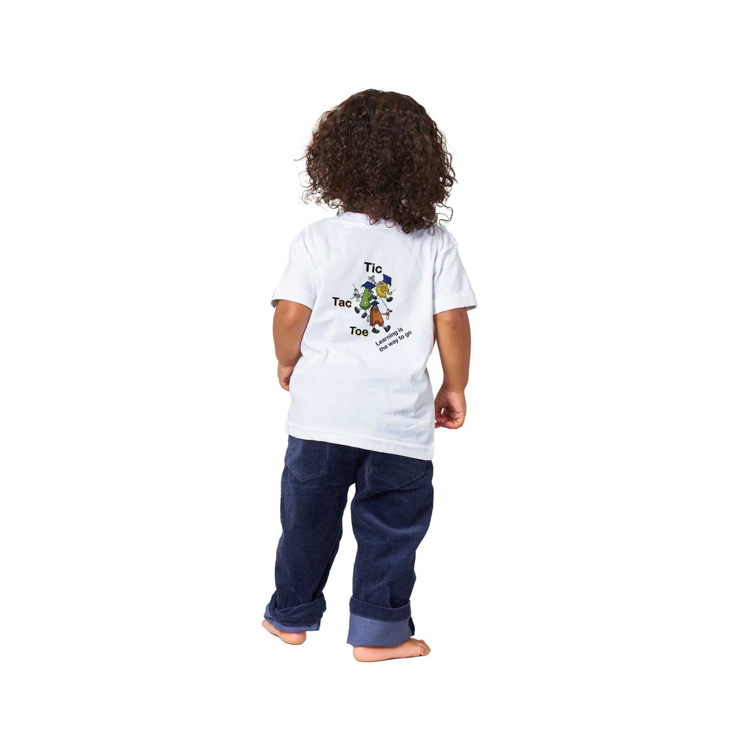Classic Baby Crewneck T-shirt - Tic Tac Toe Learning is the Way to Go (back)