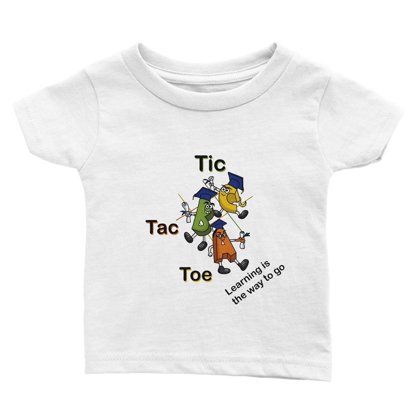 Classic Baby Crewneck T-shirt - Tic Tac Toe Learning is the Way to Go