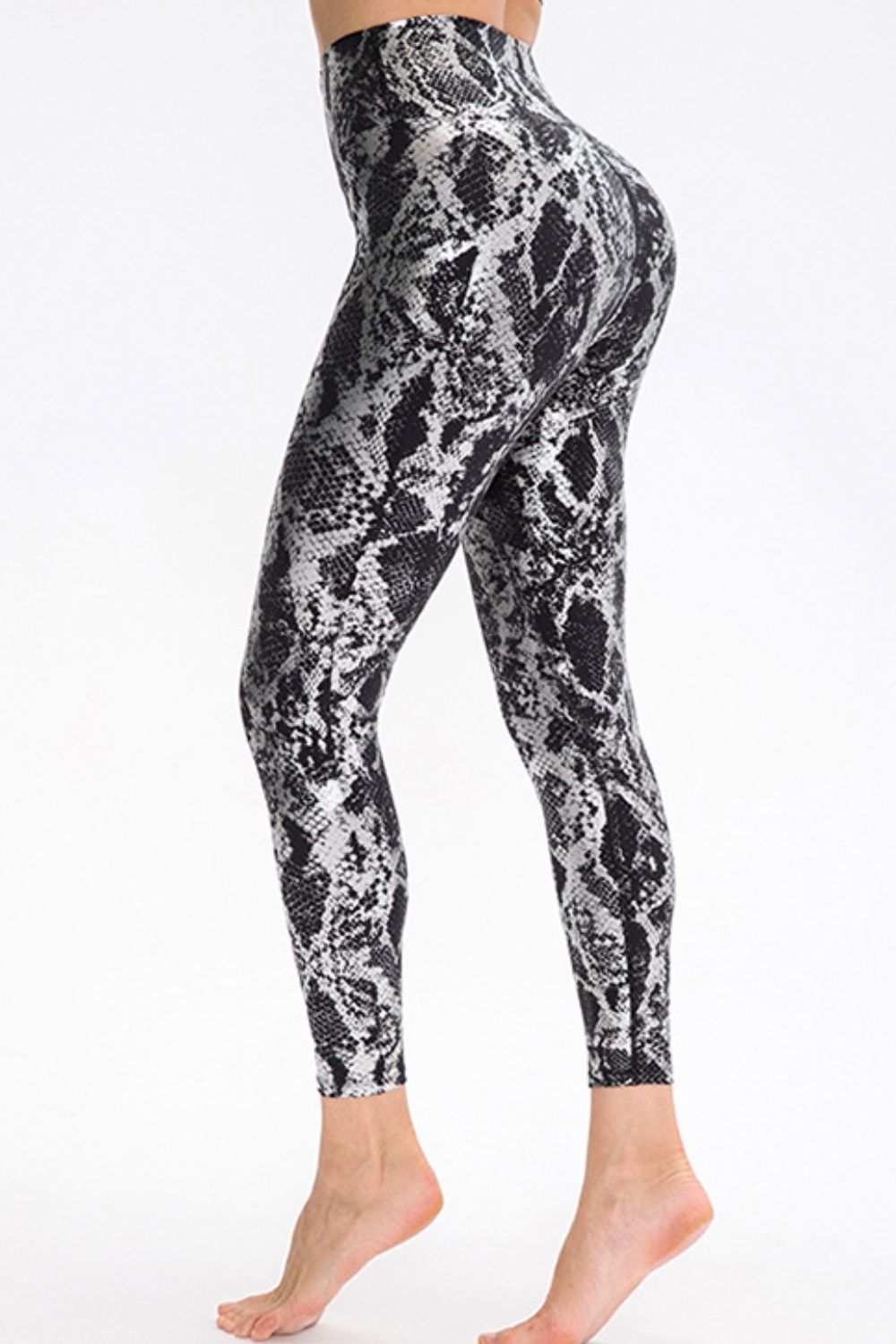 Animal Print Slim Waistband Long Sports Pants Fit Wide
