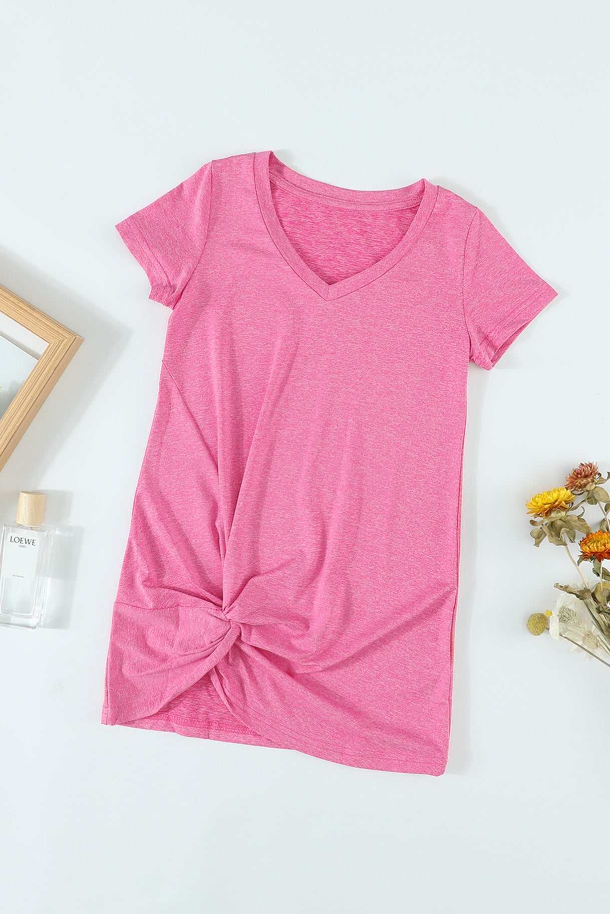 Girls Twisted V-Neck Short Sleeve Dress