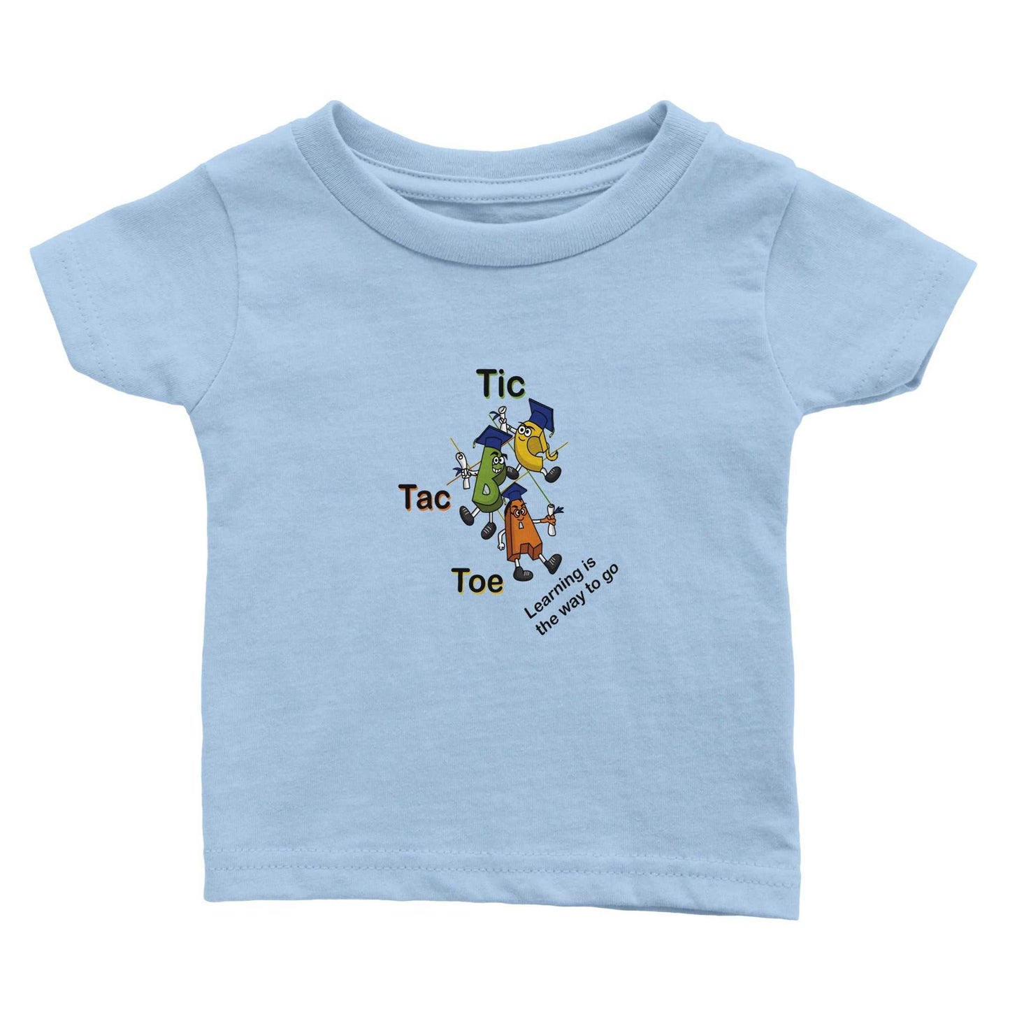 Classic Baby Crewneck T-shirt - Tic Tac Toe Learning is the Way to Go