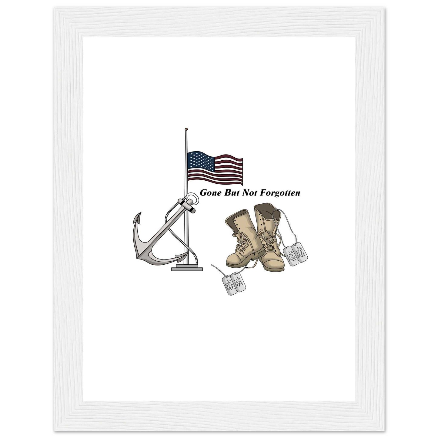 Premium Matte Paper Wooden Framed Poster - Gone But NOT Forgotten
