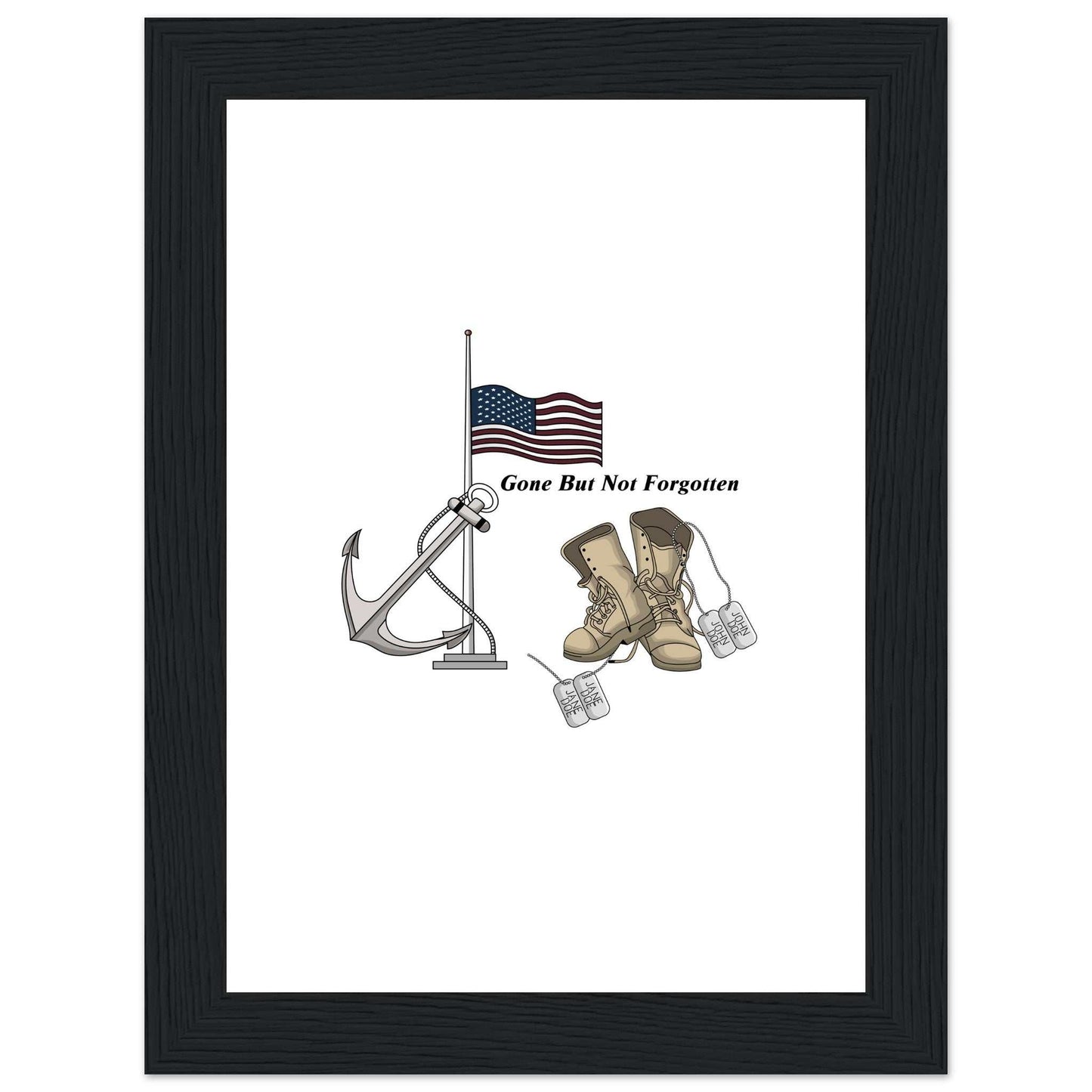 Premium Matte Paper Wooden Framed Poster - Gone But NOT Forgotten