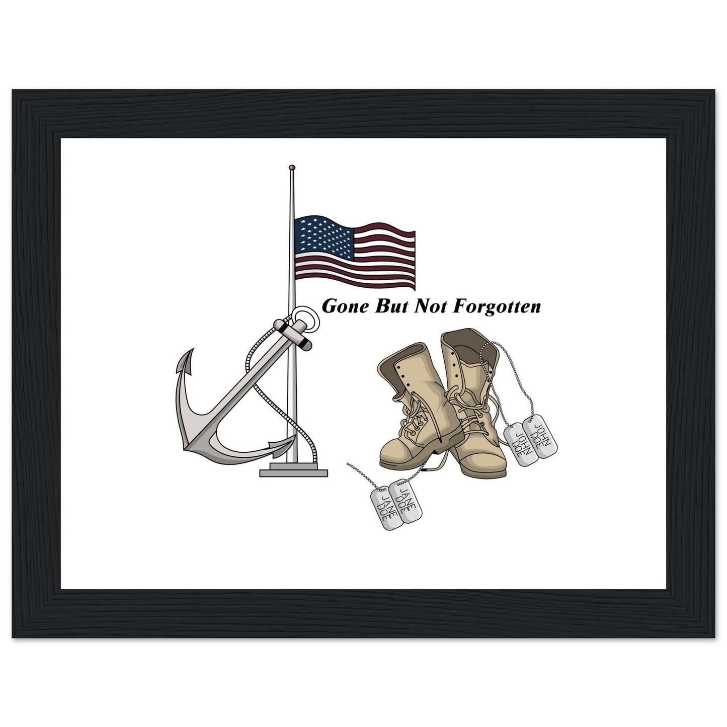 Premium Matte Paper Wooden Framed Poster - Gone But NOT Forgotten