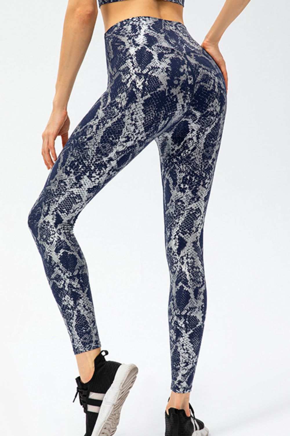 Animal Print Slim Waistband Long Sports Pants Fit Wide