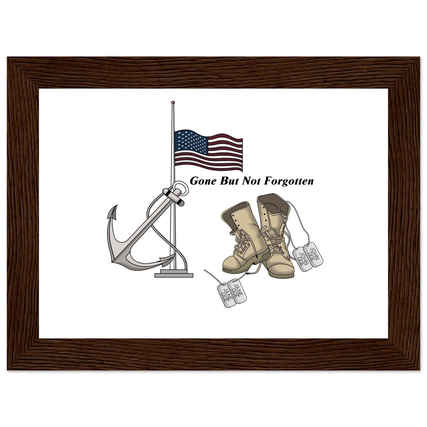 Premium Matte Paper Wooden Framed Poster - Gone But NOT Forgotten