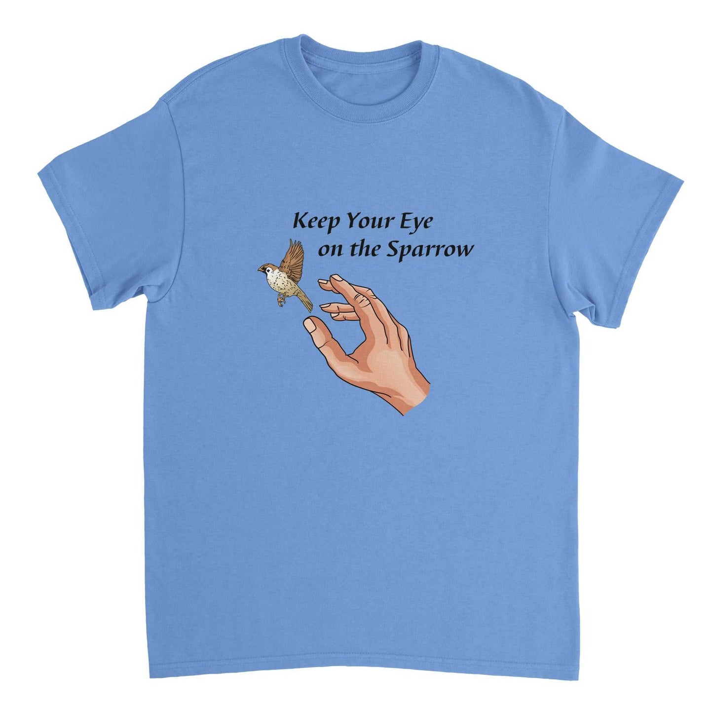Heavyweight Unisex Crewneck T-shirt - Eyes on the Sparrow