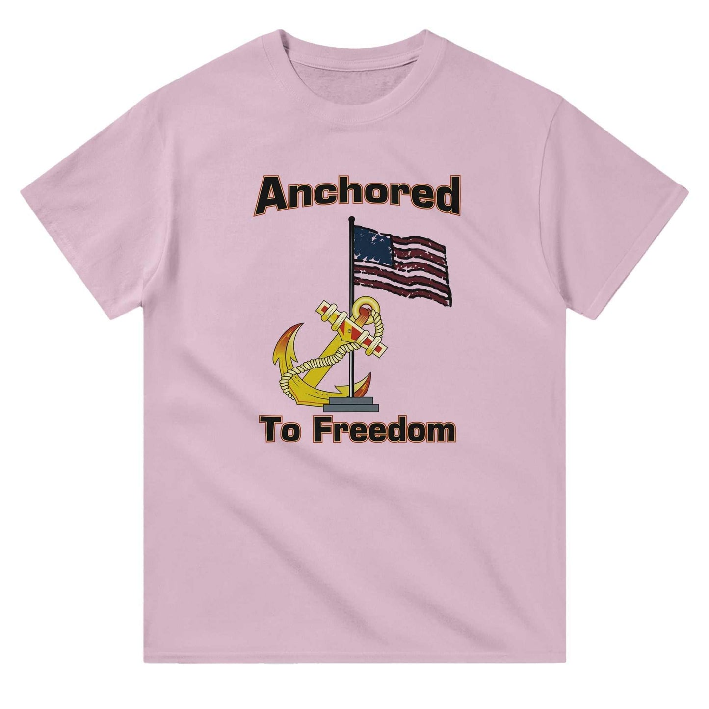 Heavyweight Unisex Crewneck T-shirt | Gildan® 5000 - Anchored to Freedom Rustic