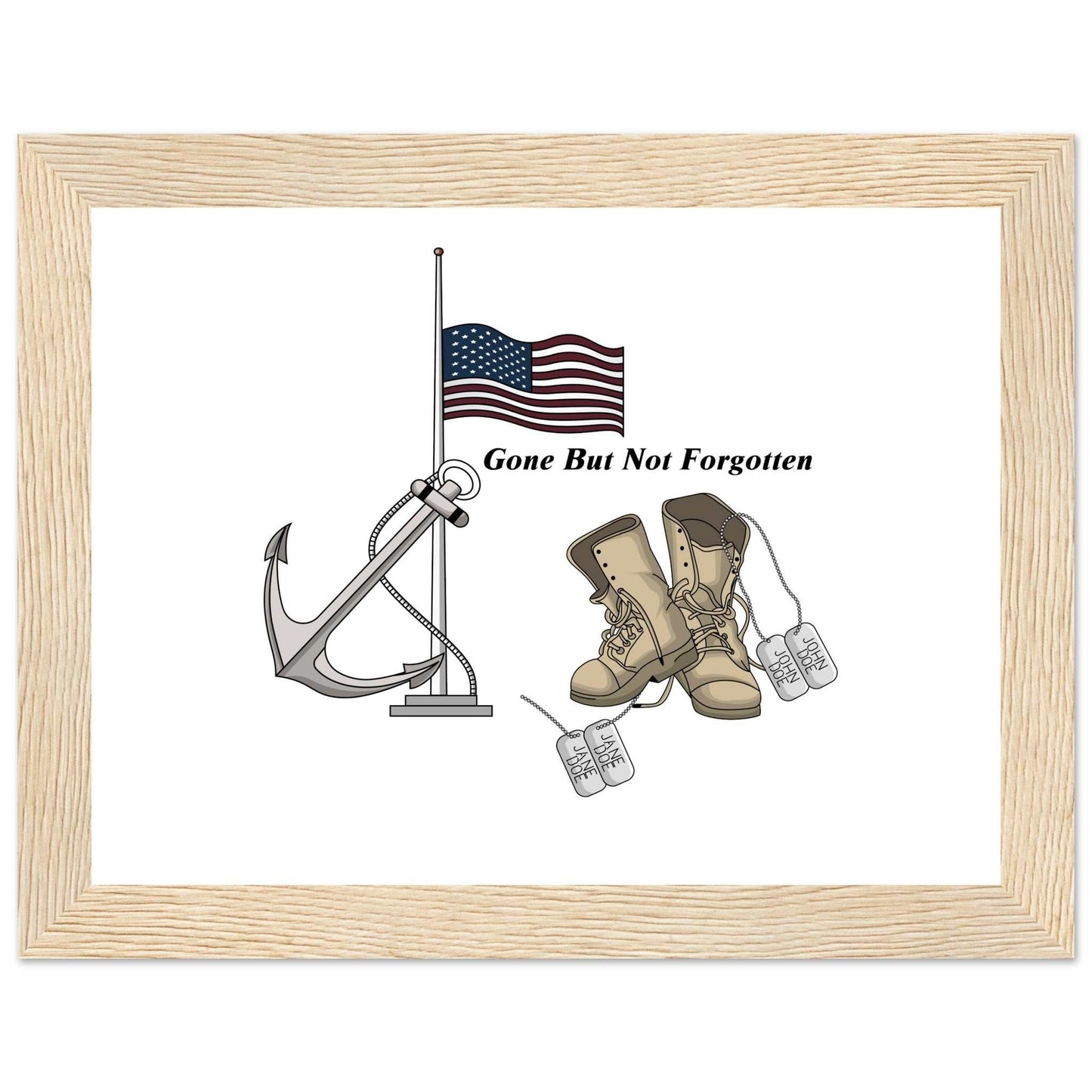 Premium Matte Paper Wooden Framed Poster - Gone But NOT Forgotten
