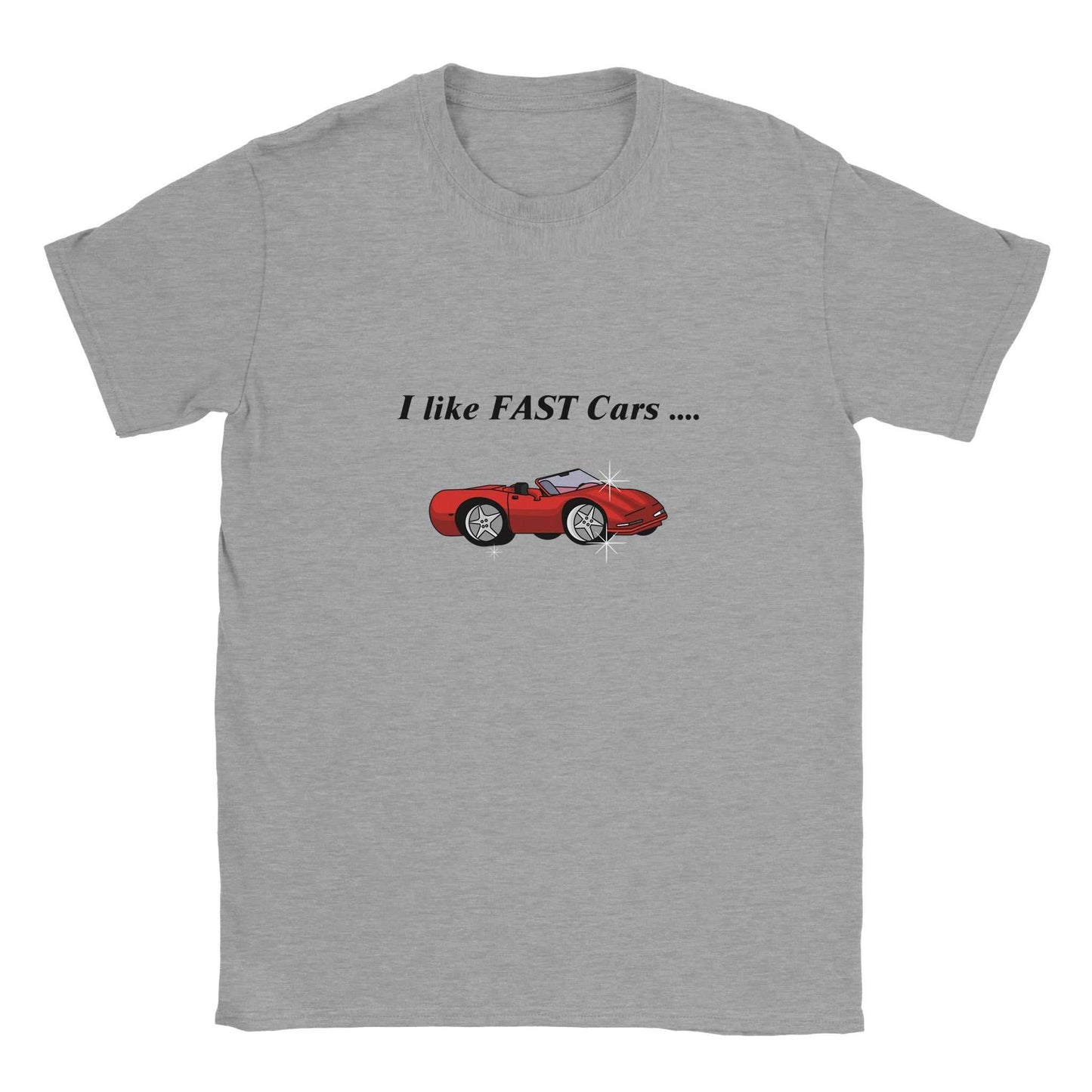Classic Kids Crewneck T-shirt- I Like Fast Cars