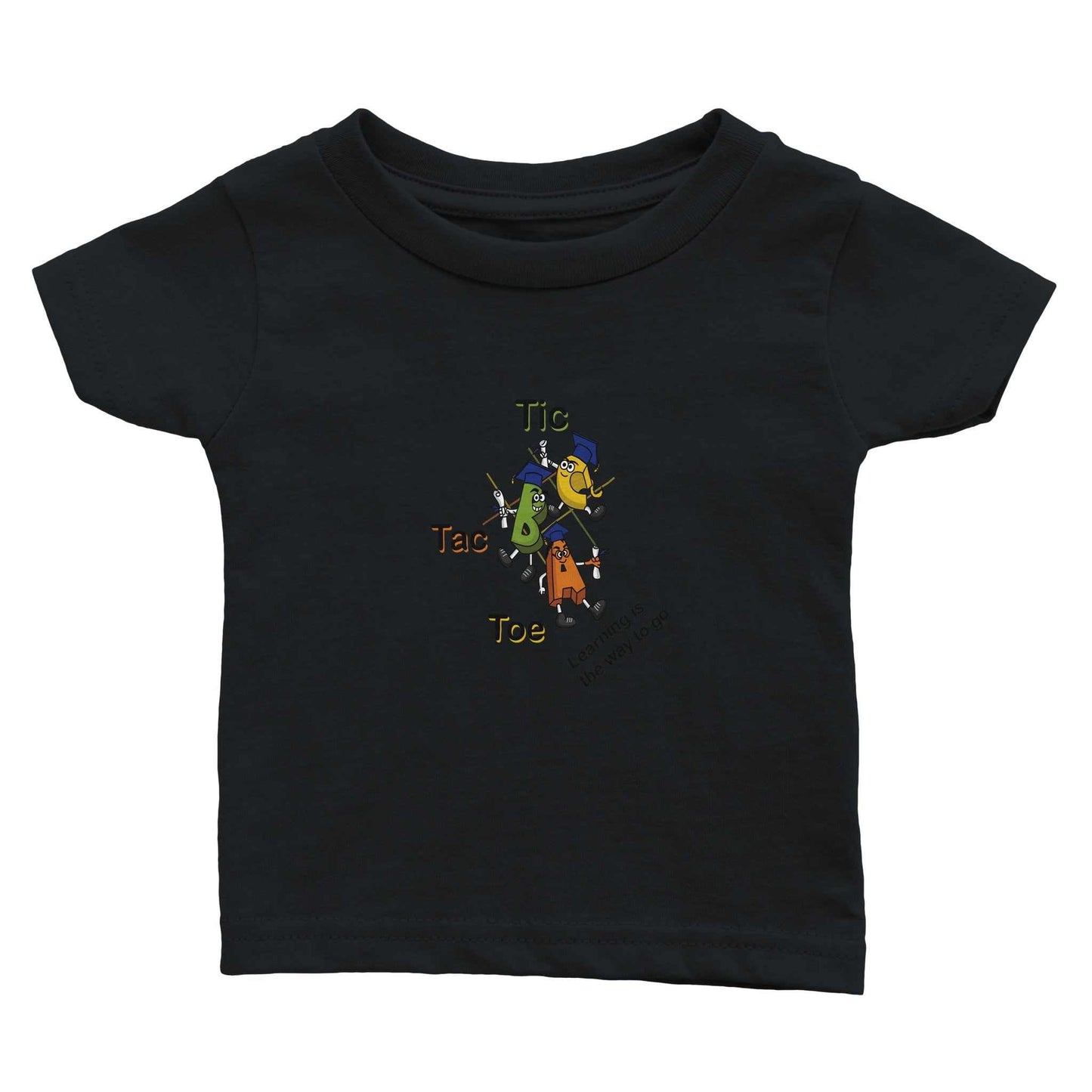 Classic Baby Crewneck T-shirt - Tic Tac Toe Learning is the Way to Go