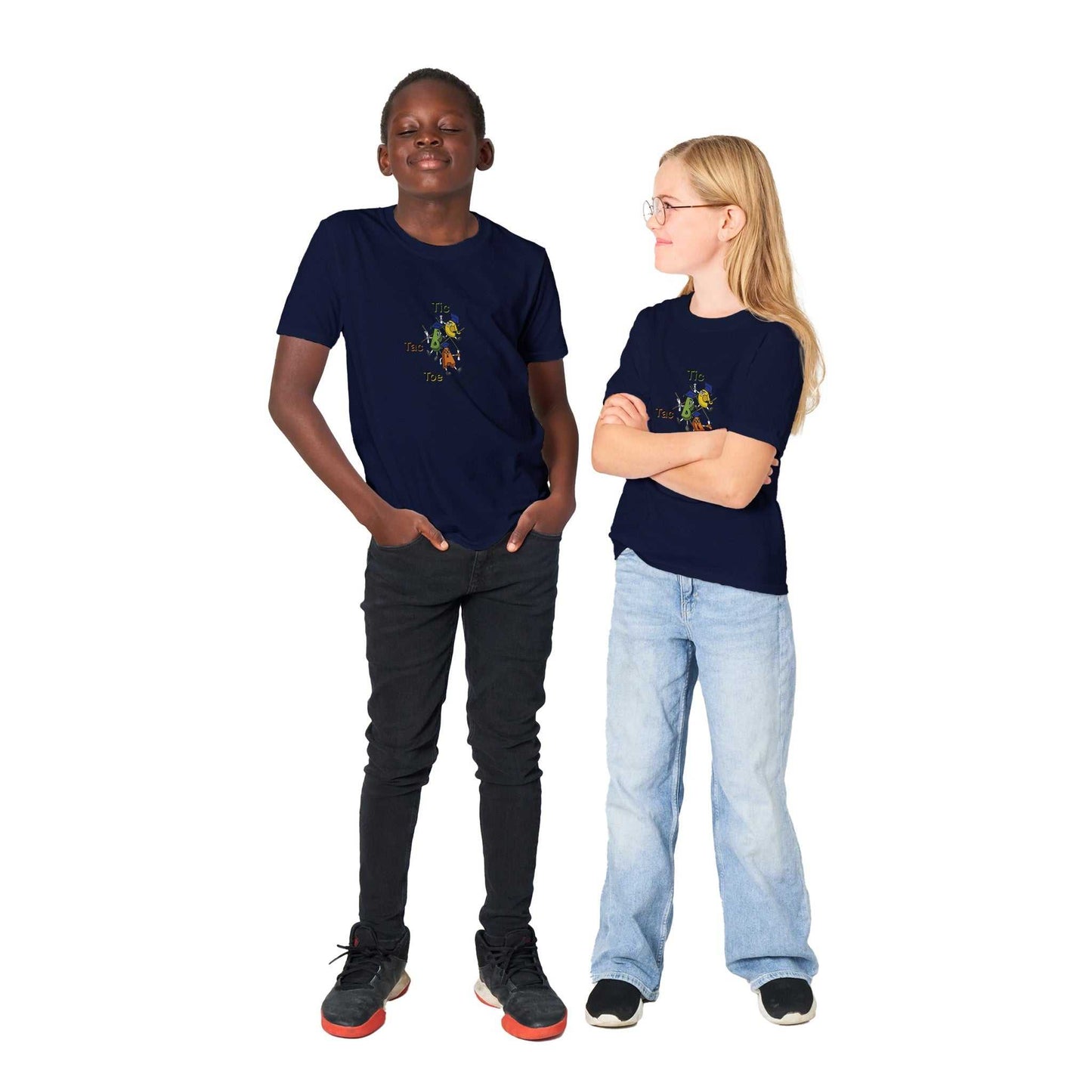 Classic Kids Crewneck T-shirt - Tic Tac Toe Learning is the Way to Go