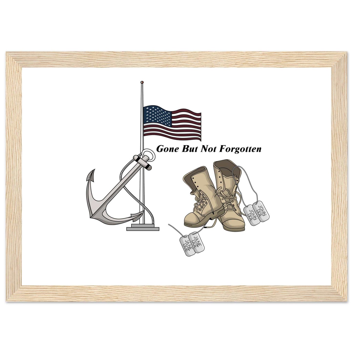 Premium Matte Paper Wooden Framed Poster - Gone But NOT Forgotten