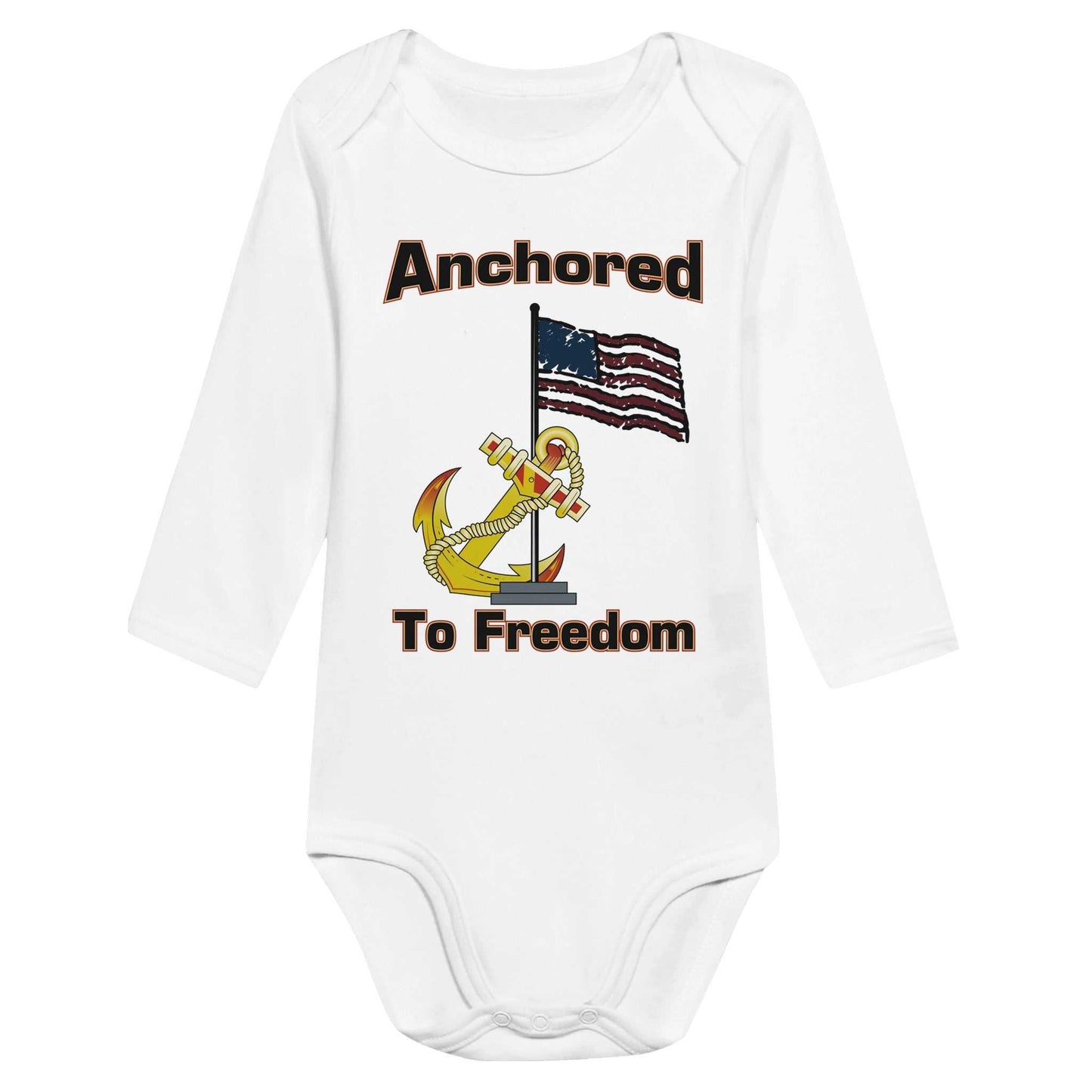 Classic Baby Long Sleeve Bodysuit Our Future is Anchored to Freedom