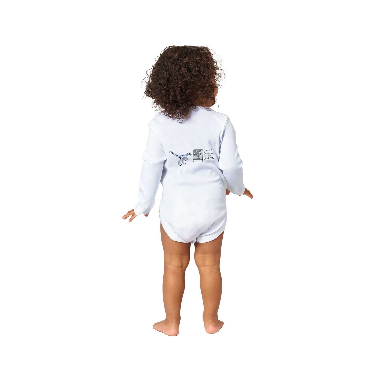 Classic Baby Long Sleeve Bodysuit - Even a Dinosaur wants to learn