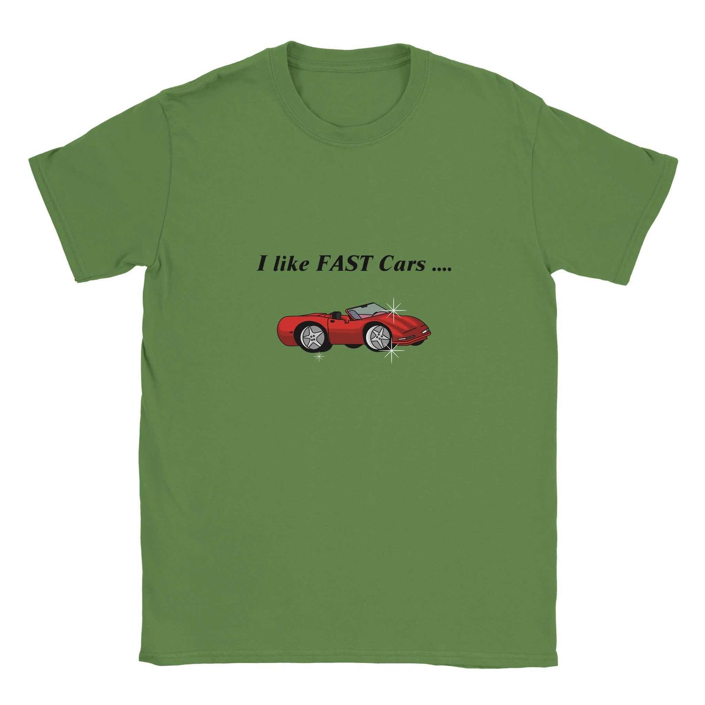 Classic Kids Crewneck T-shirt- I Like Fast Cars