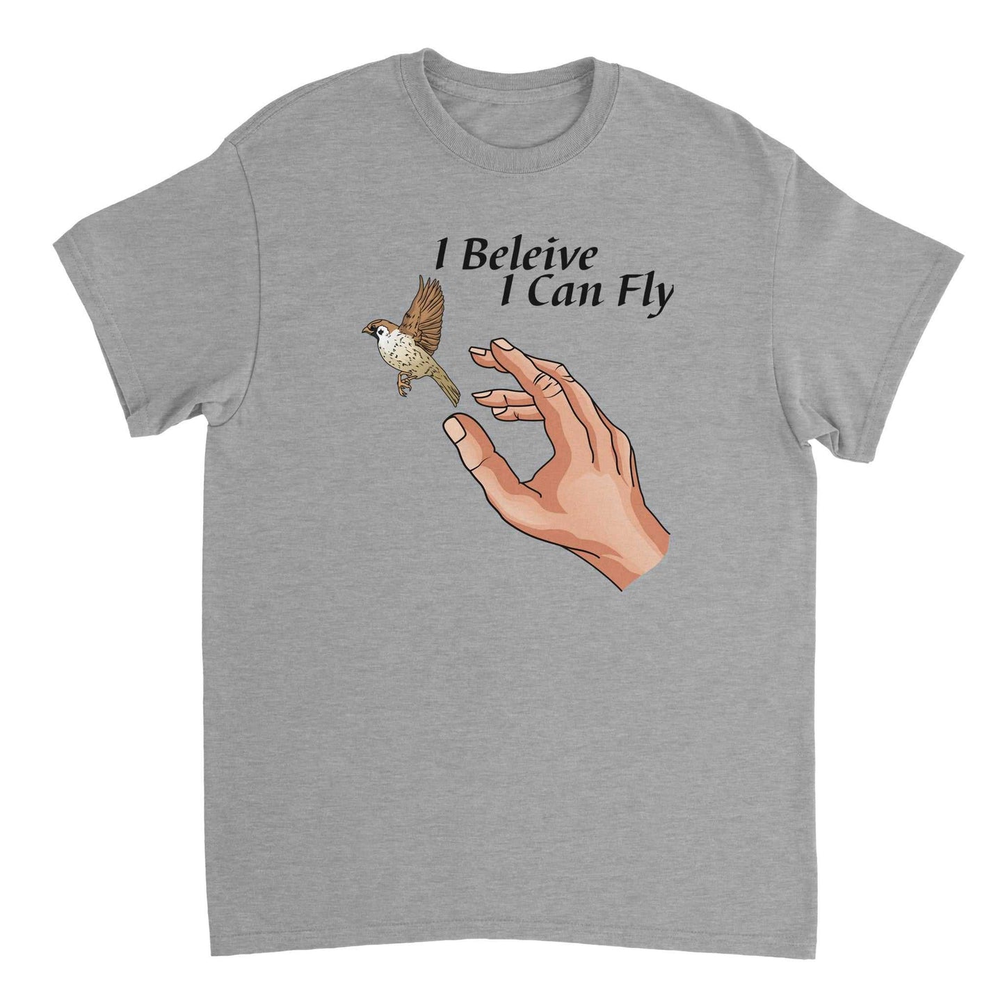Heavyweight Unisex Crewneck T-shirt - I Believe I can Fly