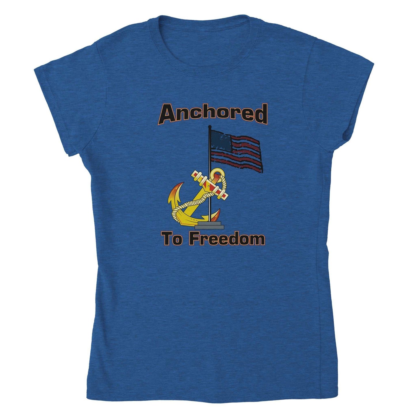 Classic Womens Crewneck T-shirt - Anchored To Freedom