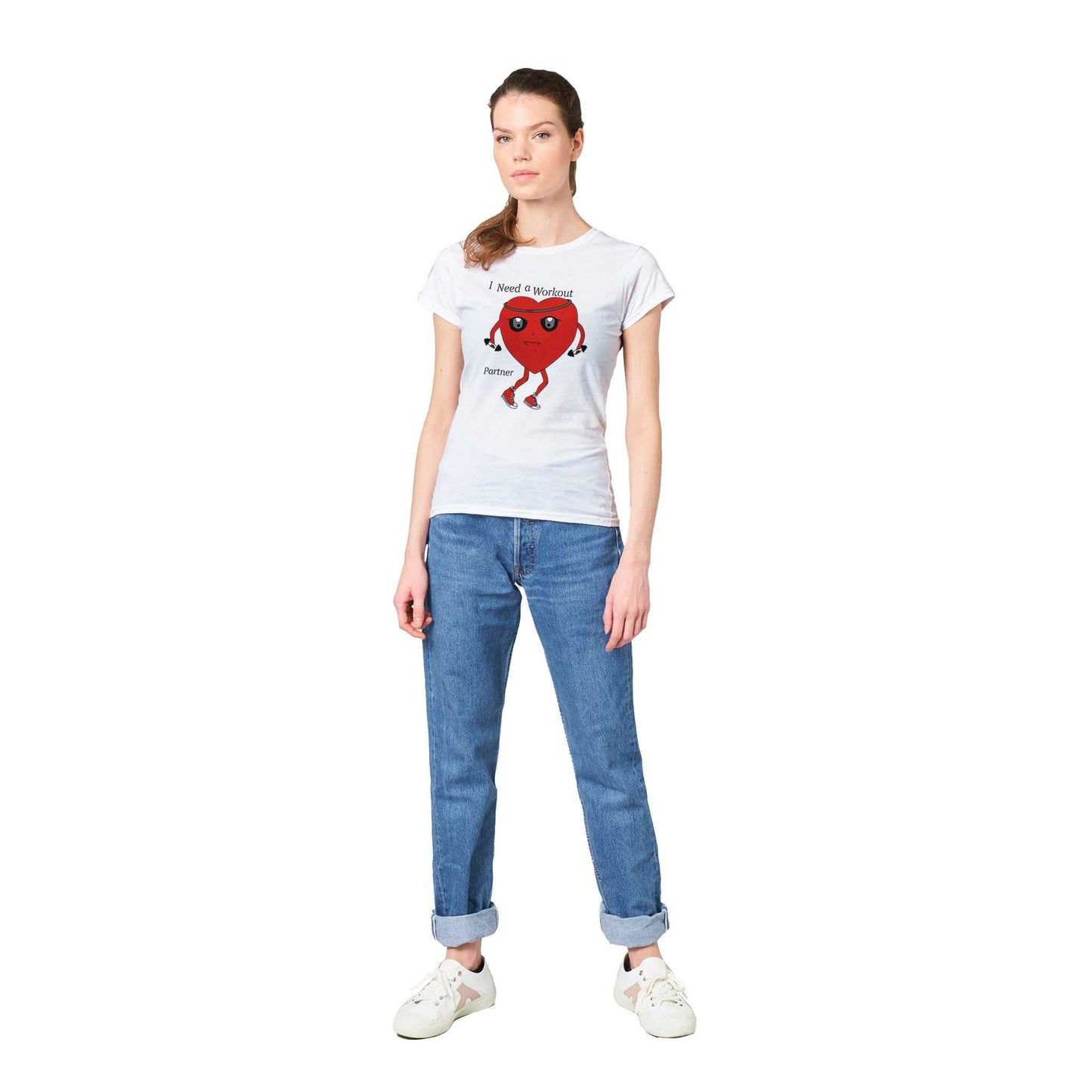 Classic Womens Crewneck T-shirt - The Heart needs a workout partner