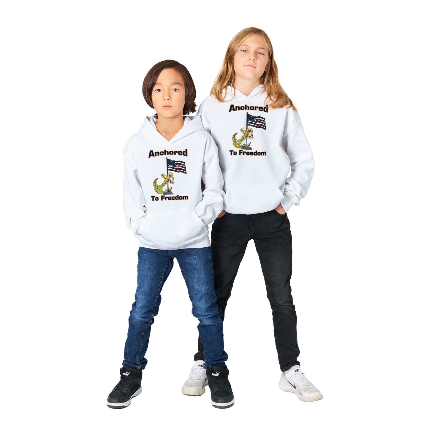 Classic Kids Pullover Hoodie - Anchored to Freedom