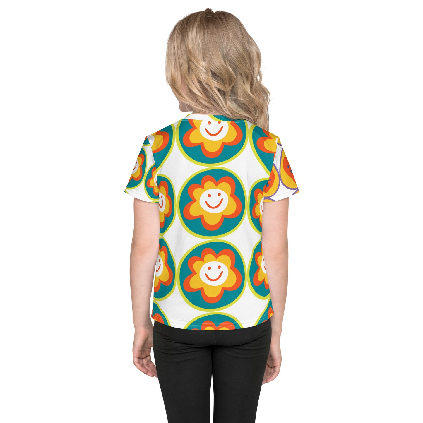 Kids crew neck t-shirt - Happy Flower