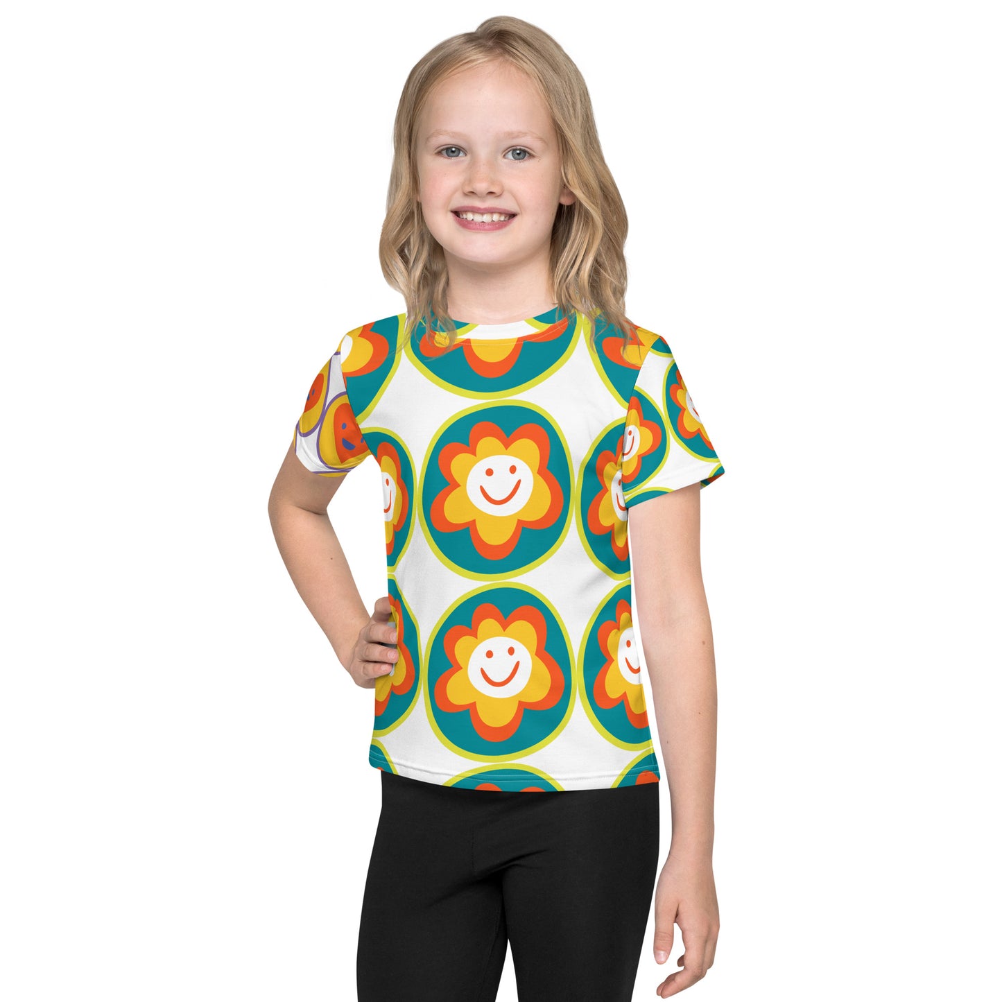 Kids crew neck t-shirt - Happy Flower
