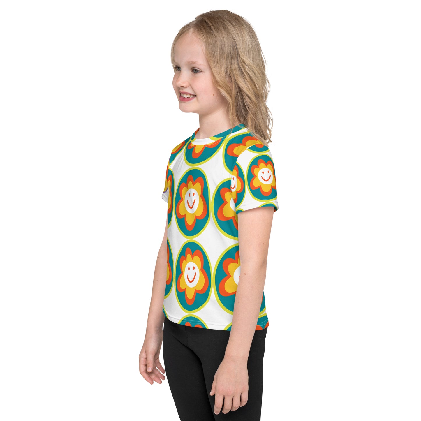 Kids crew neck t-shirt - Happy Flower