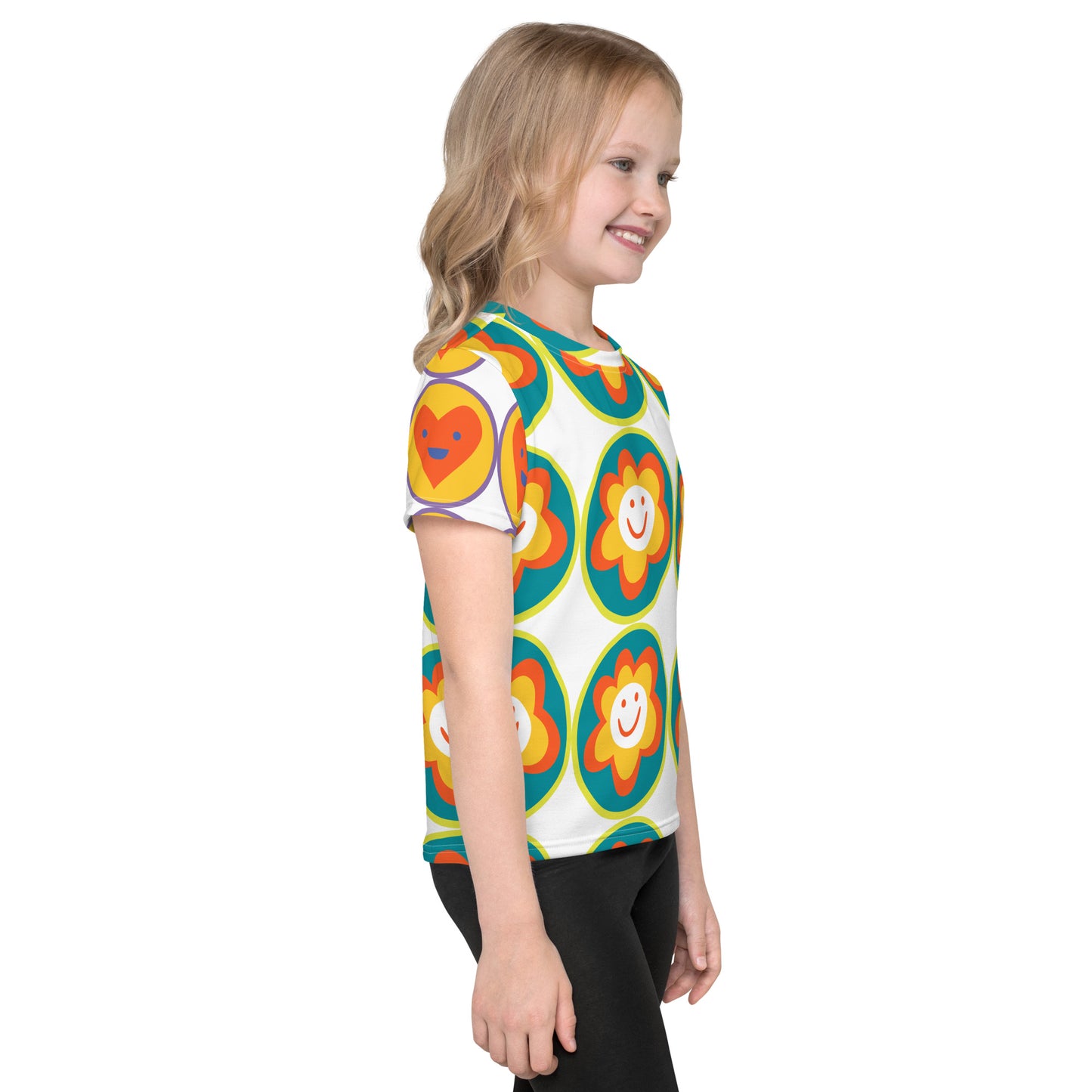 Kids crew neck t-shirt - Happy Flower