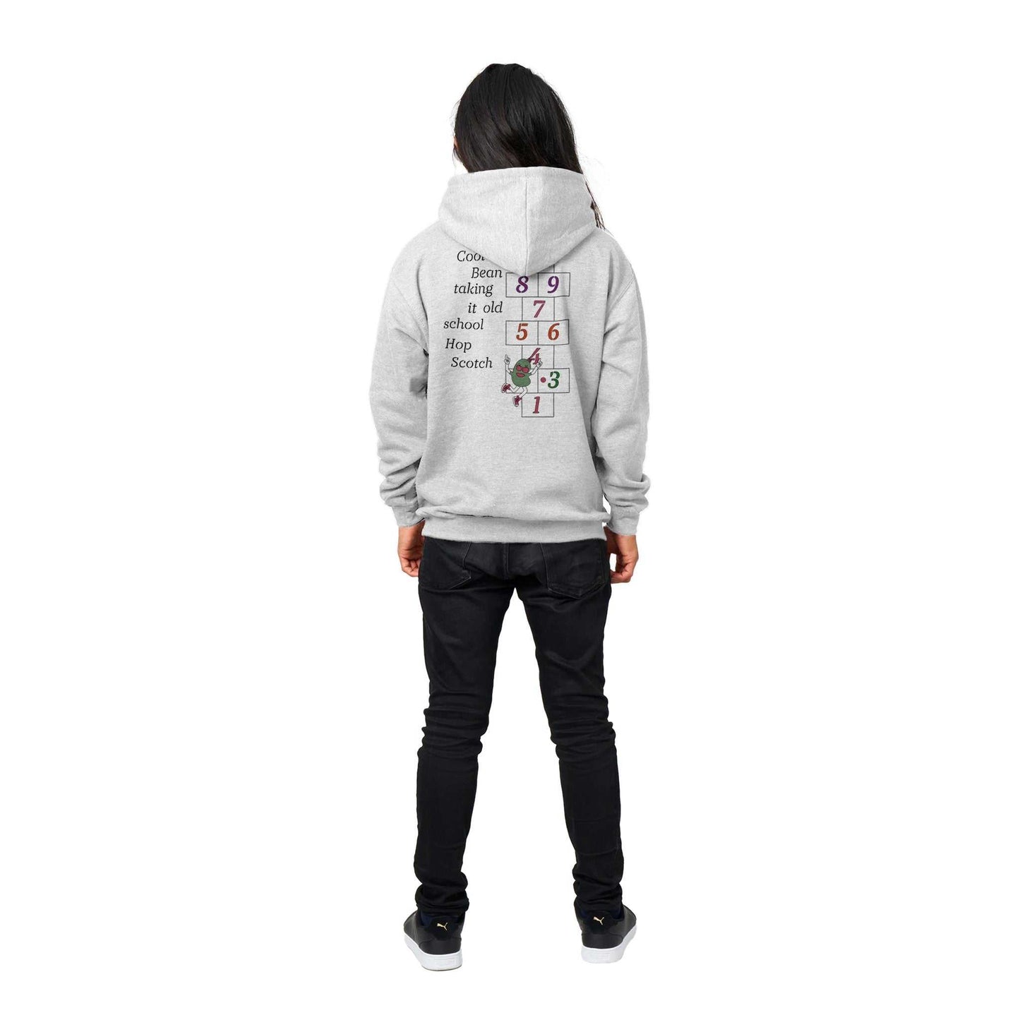 Premium Unisex Pullover Hoodie - Cool Lima Bean Goes Old School Hop Scotch