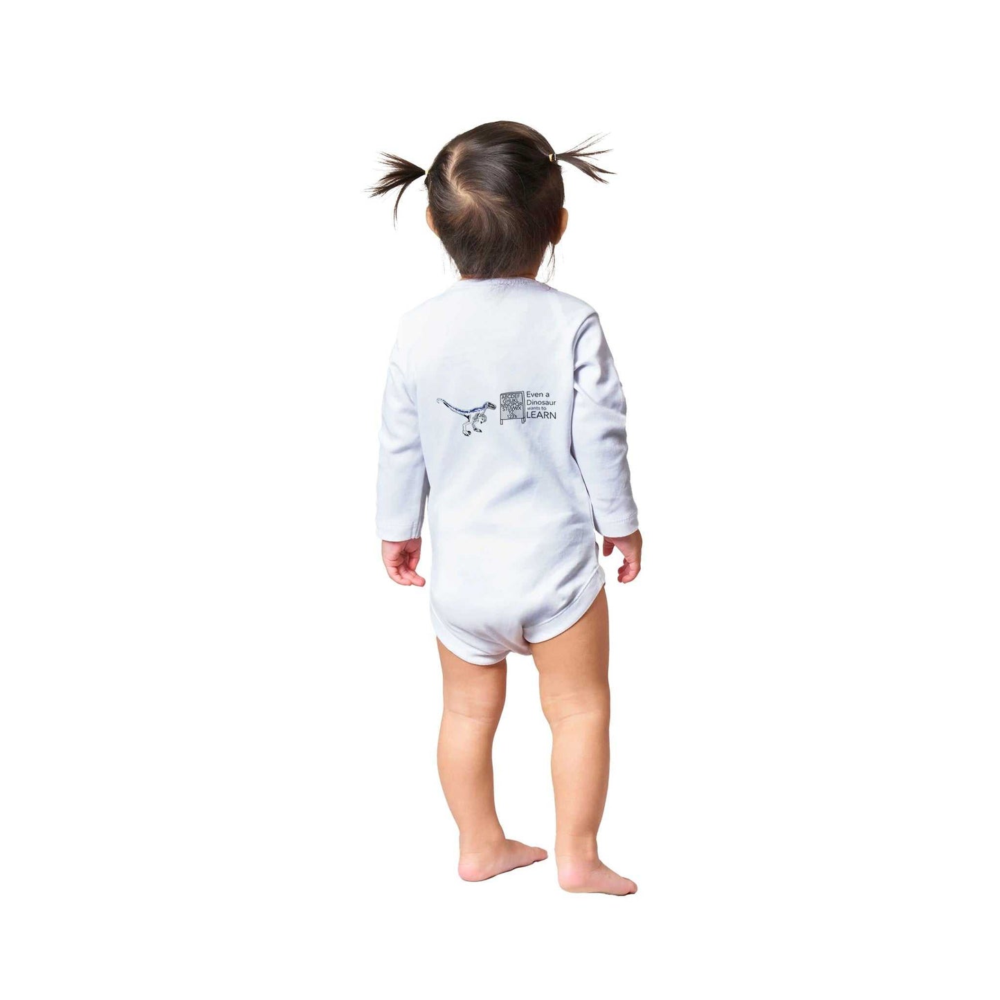Classic Baby Long Sleeve Bodysuit - Even a Dinosaur wants to learn