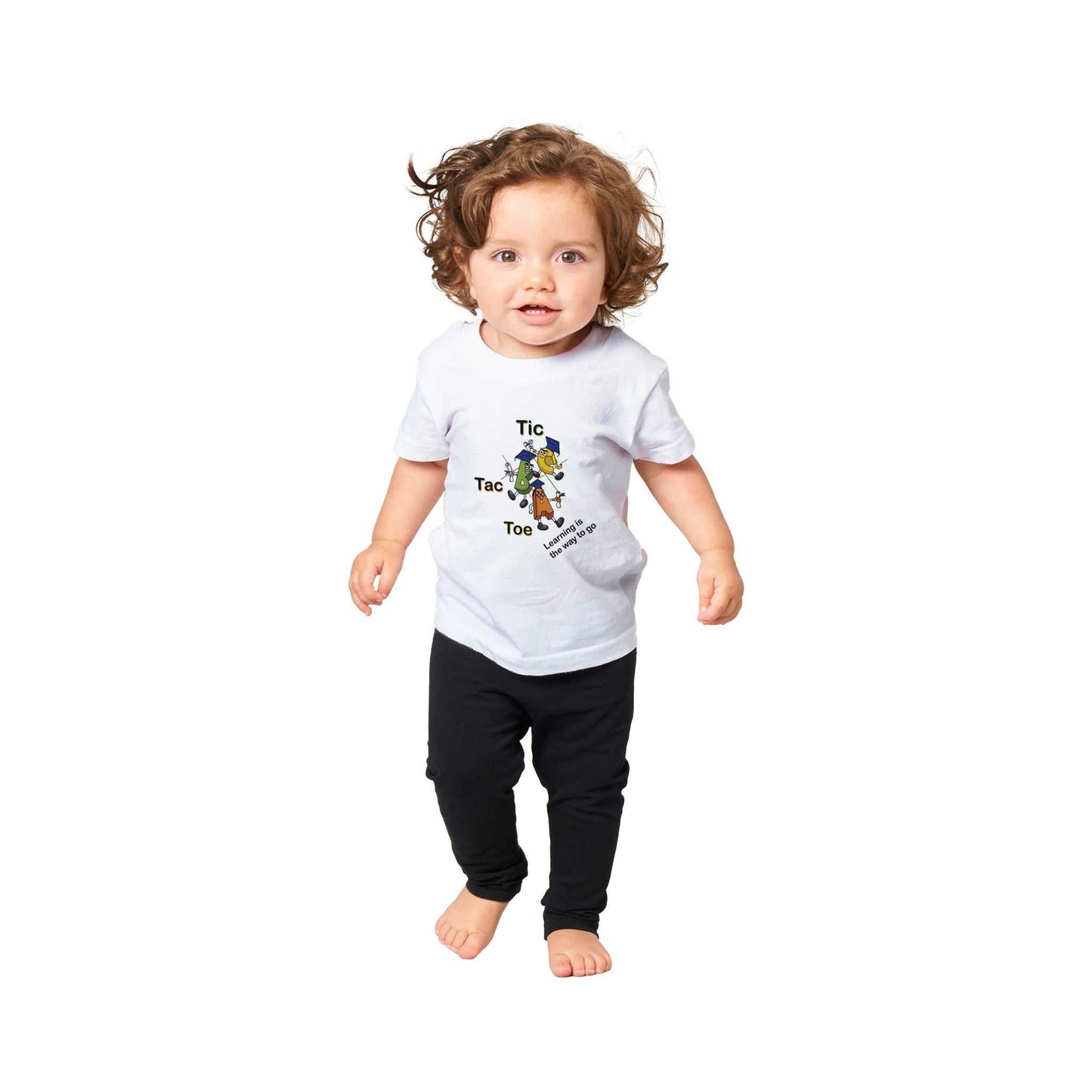 Classic Baby Crewneck T-shirt - Tic Tac Toe Learning is the Way to Go
